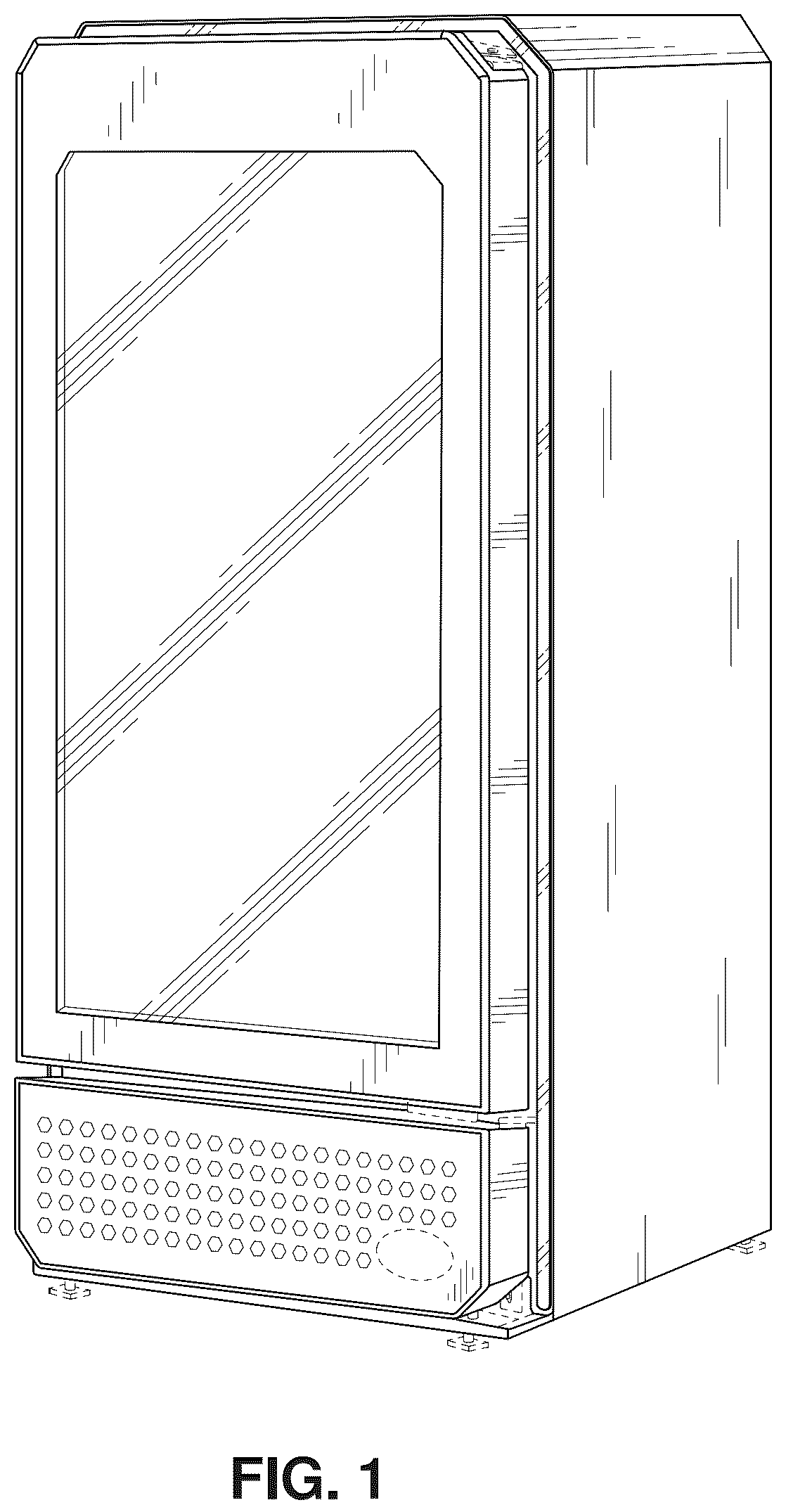 Patent USD1043769 — Beveled edge cooler cabinet design — Figure 1