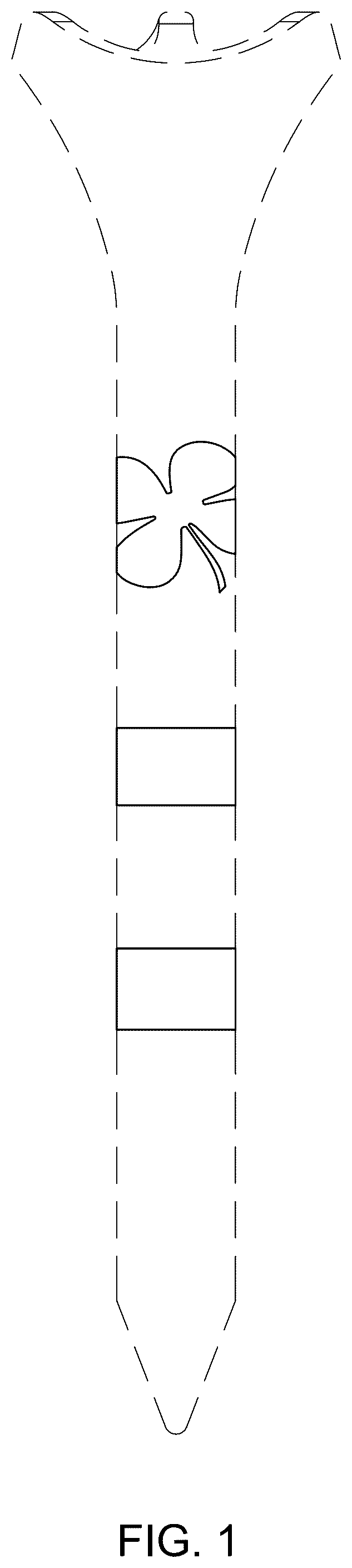 Patent USD1043875 — Clover and two stripes golf tee — Figure 1