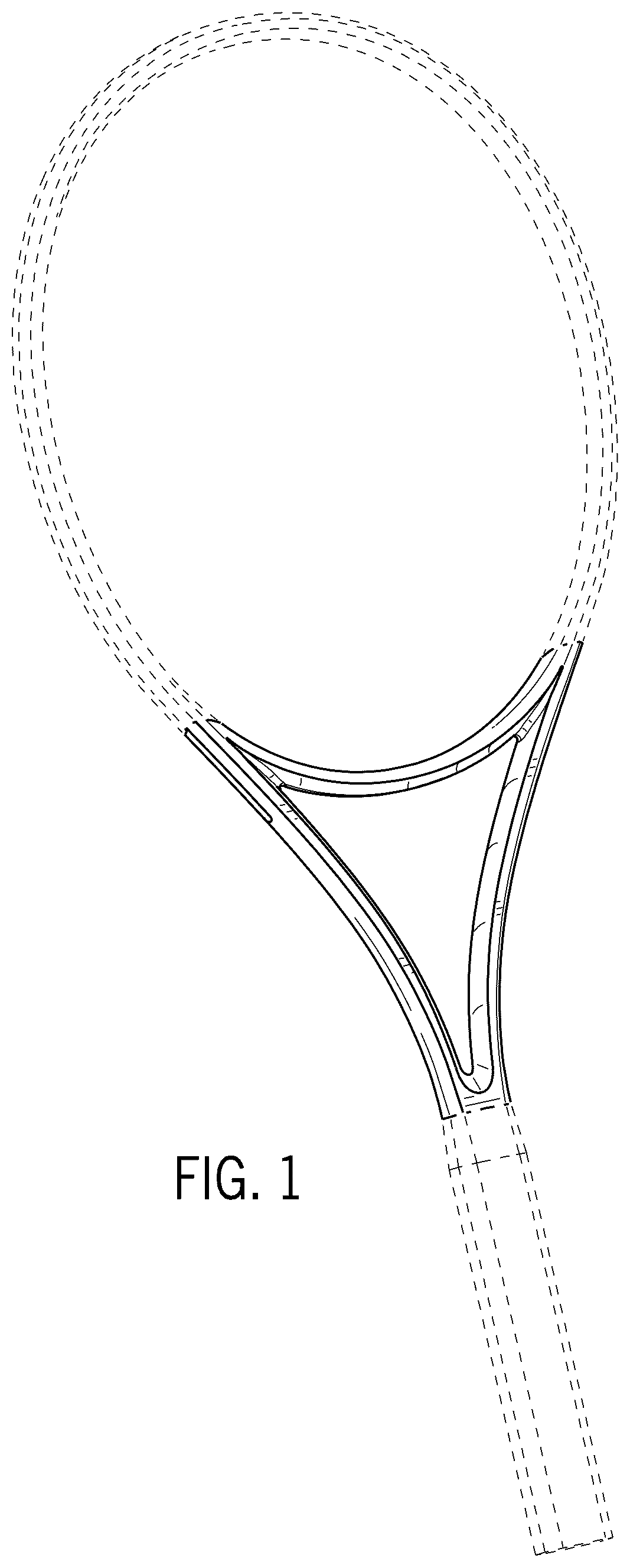 Patent USD1043877 Figure 1 – Central portion of a racquet