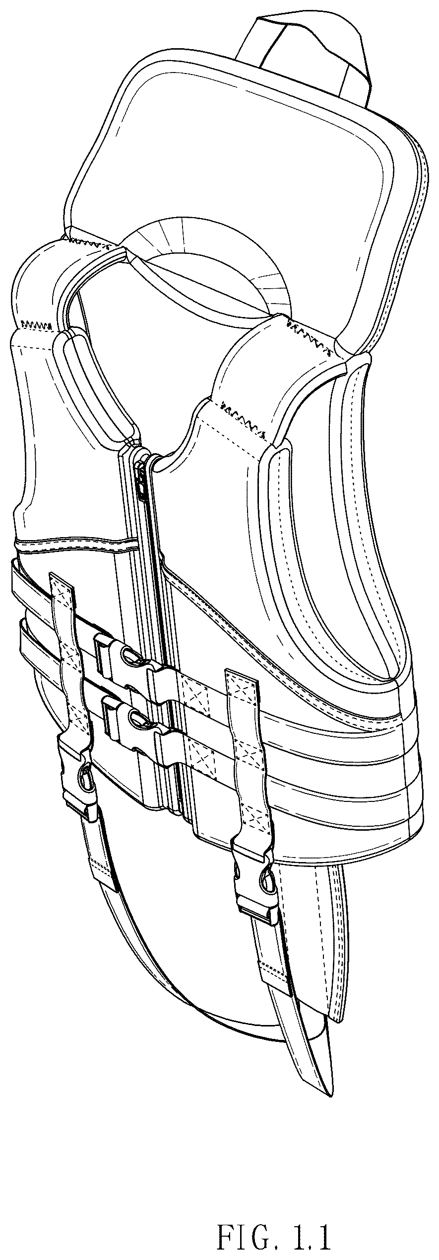Patent USD1043883 — Life vest with a foam collar for head and neck support — Figure 1