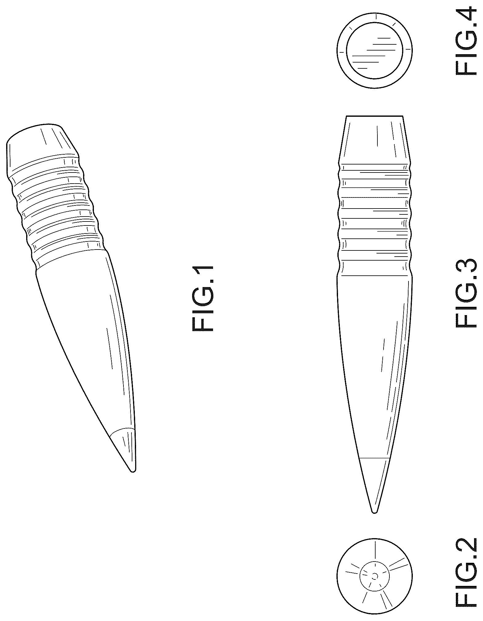 Patent USD1043896 Figure 1 – Projectile
