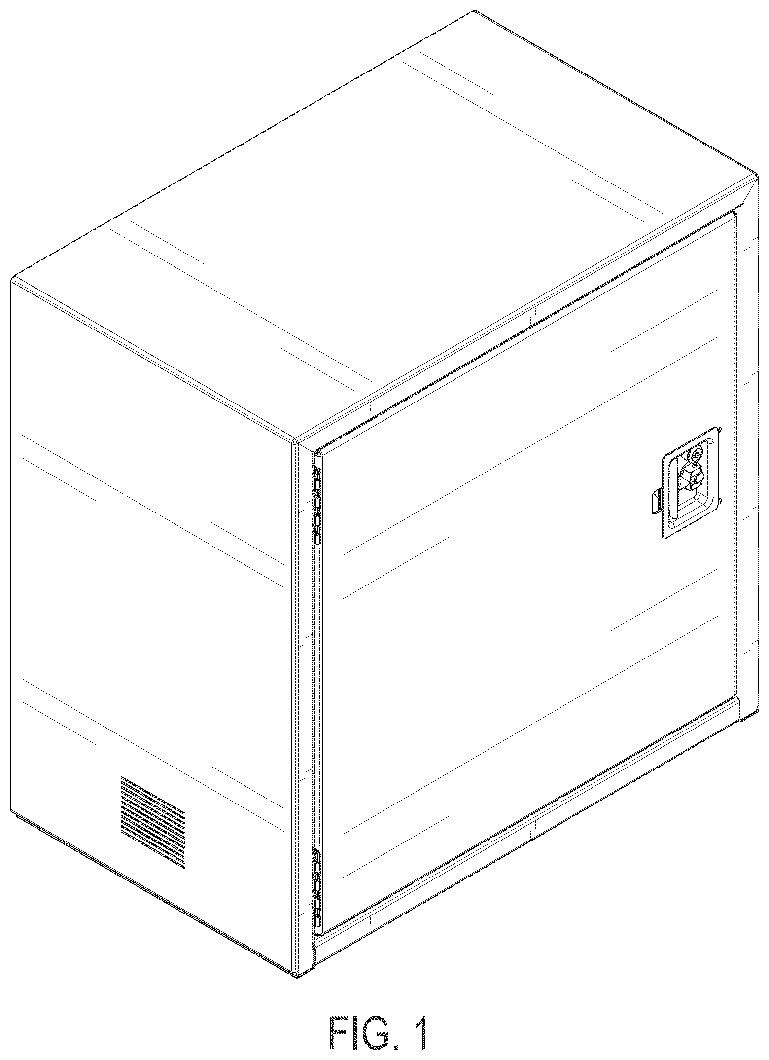 Patent USD1043907 — Liquid propane container for ice fishing enclosure — Figure 1
