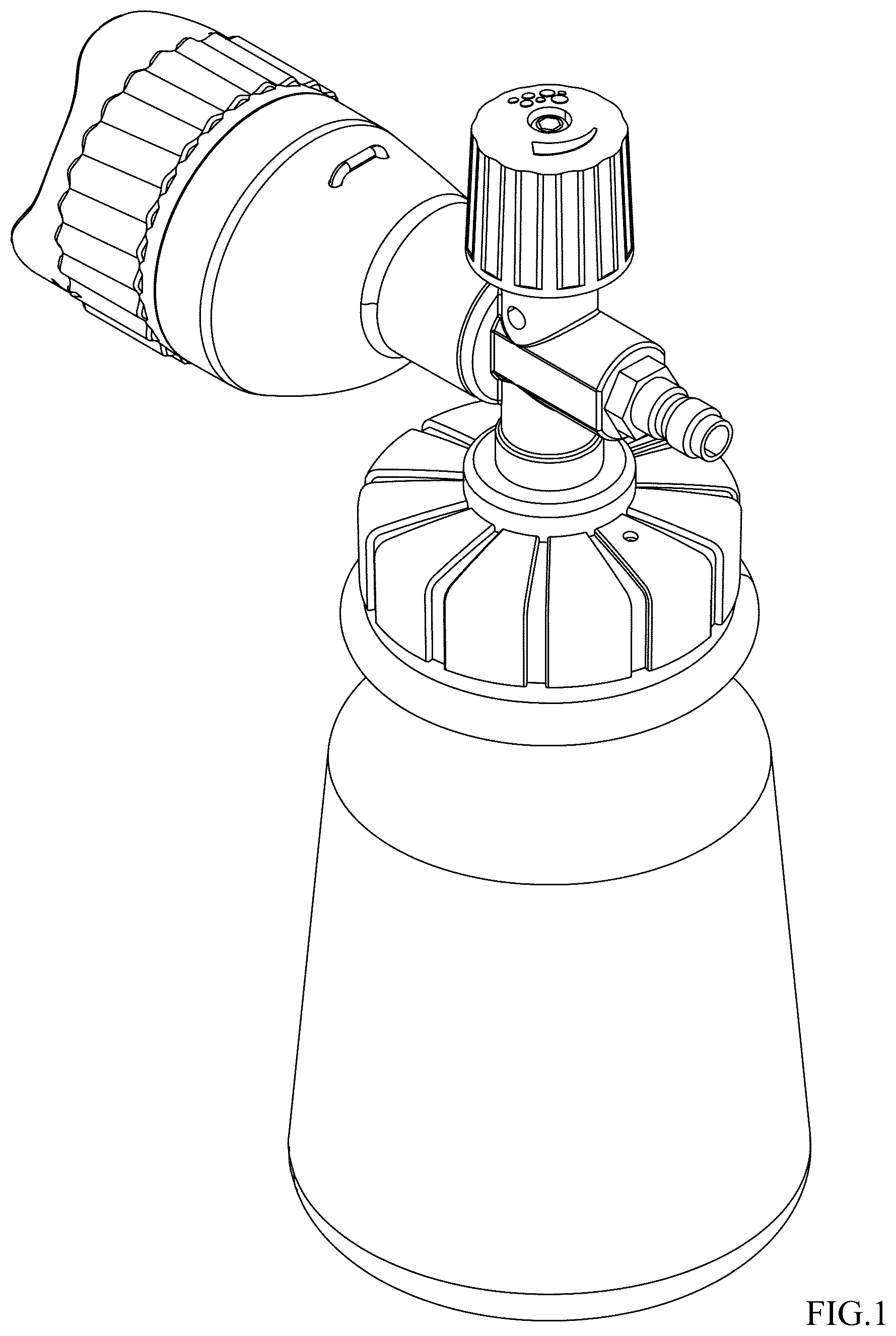 Patent USD1043913 — Three-patterns high-pressure foam cannon — Figure 1