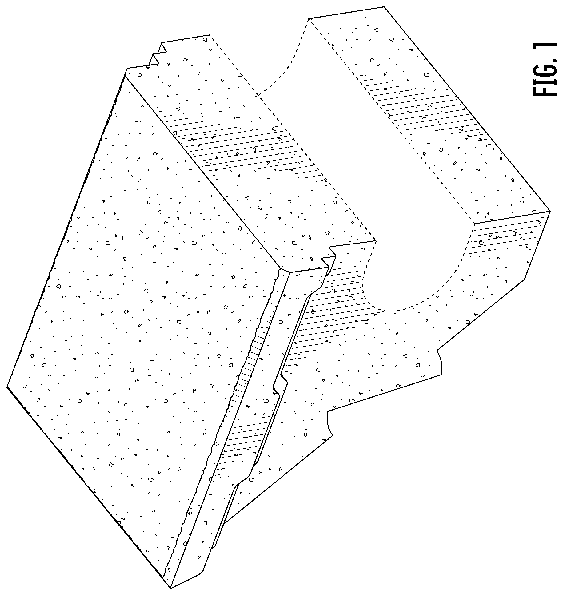 Patent USD1044043 — Corner masonry block — Figure 1