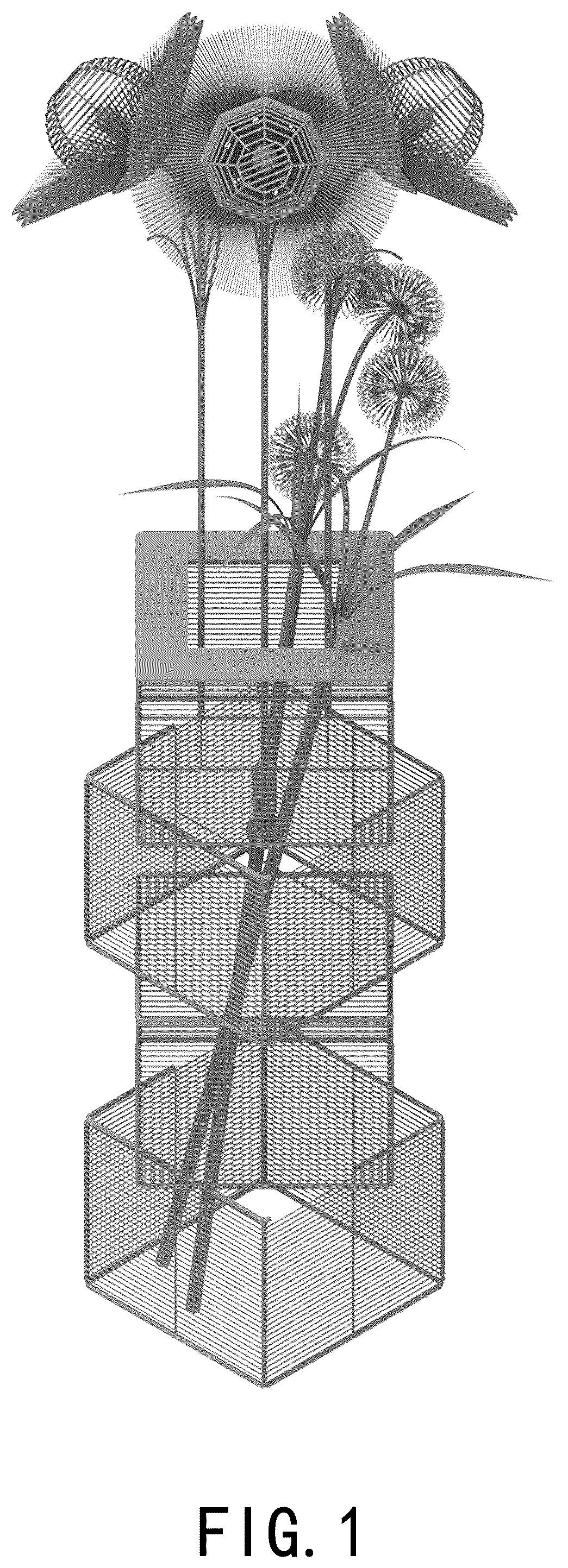Patent USD1044100 Figure 1 – Floor woven rattan lamp