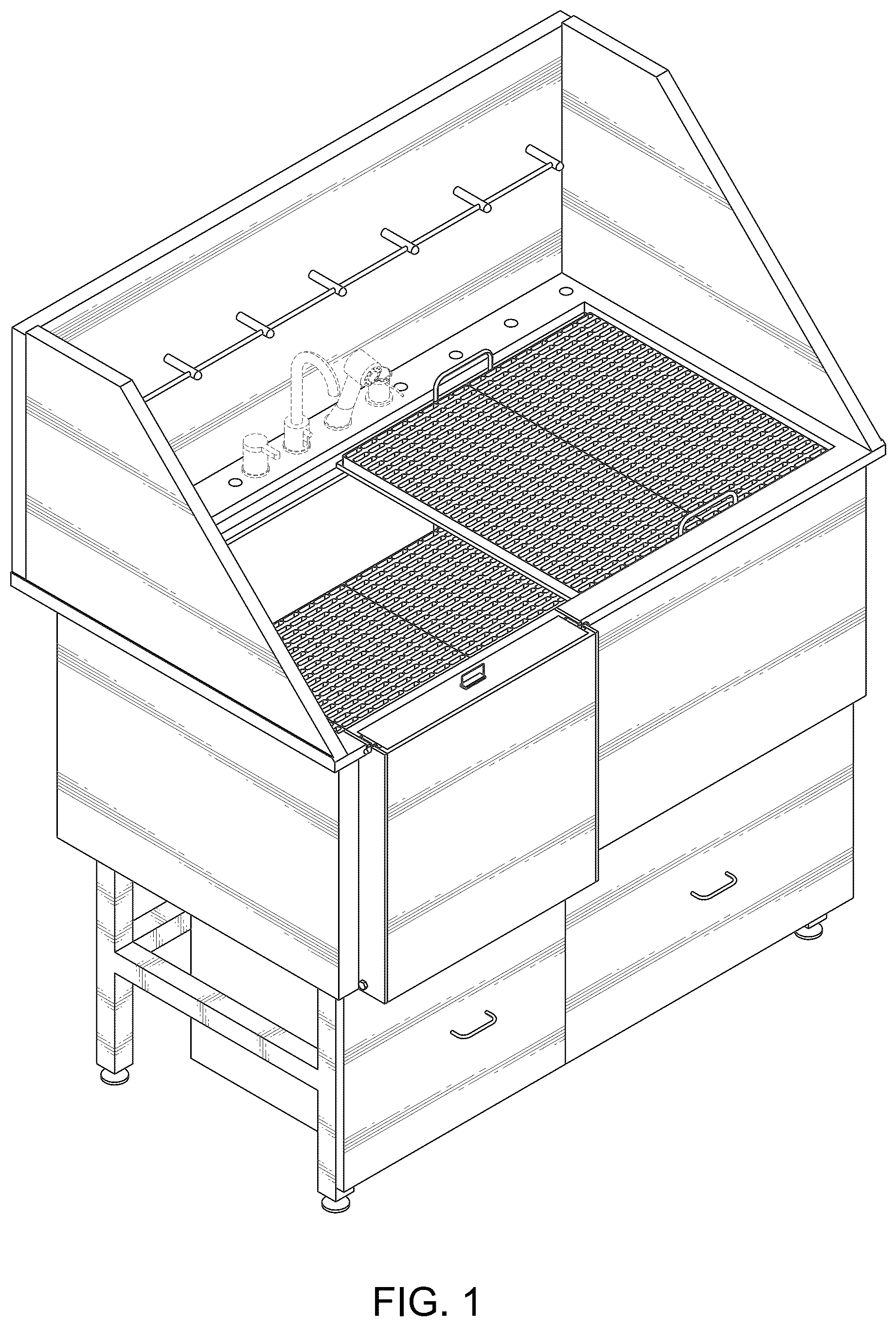 Patent USD1044159 — Pet grooming station — Figure 1