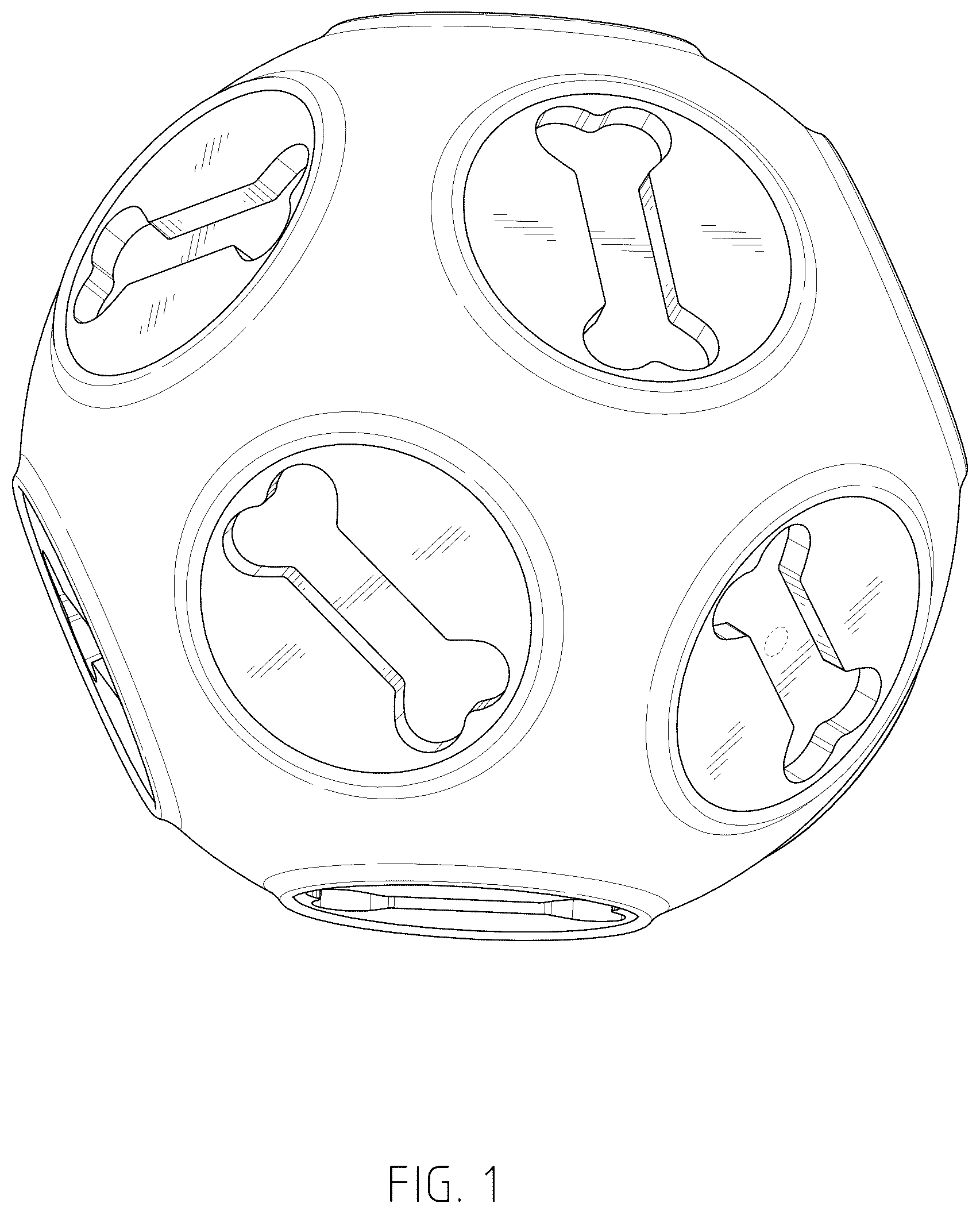 Patent USD1044163 — Ball-shaped pet chew toy — Figure 1