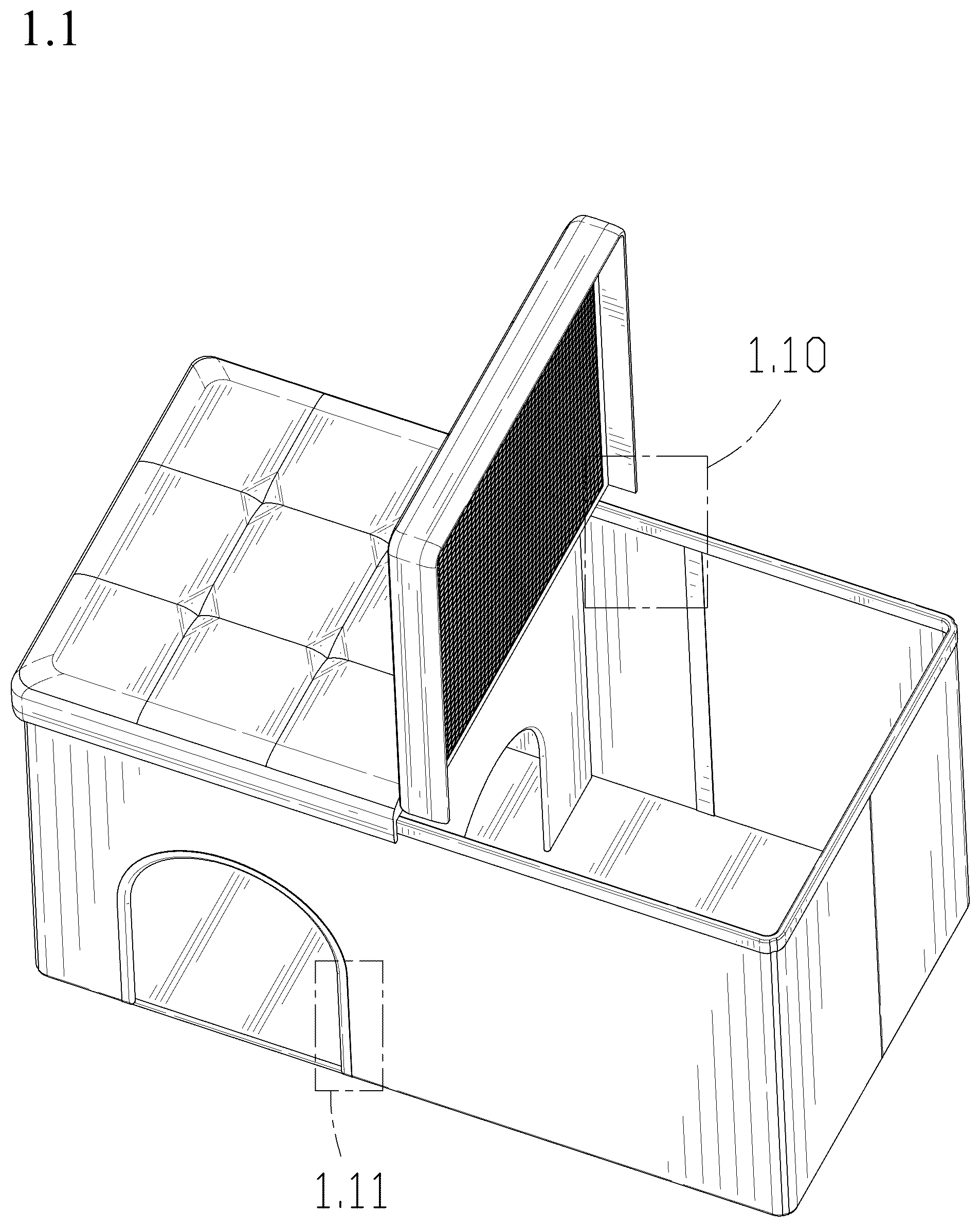 Patent USD1044170 — Cat litter box enclosure ottoman — Figure 1