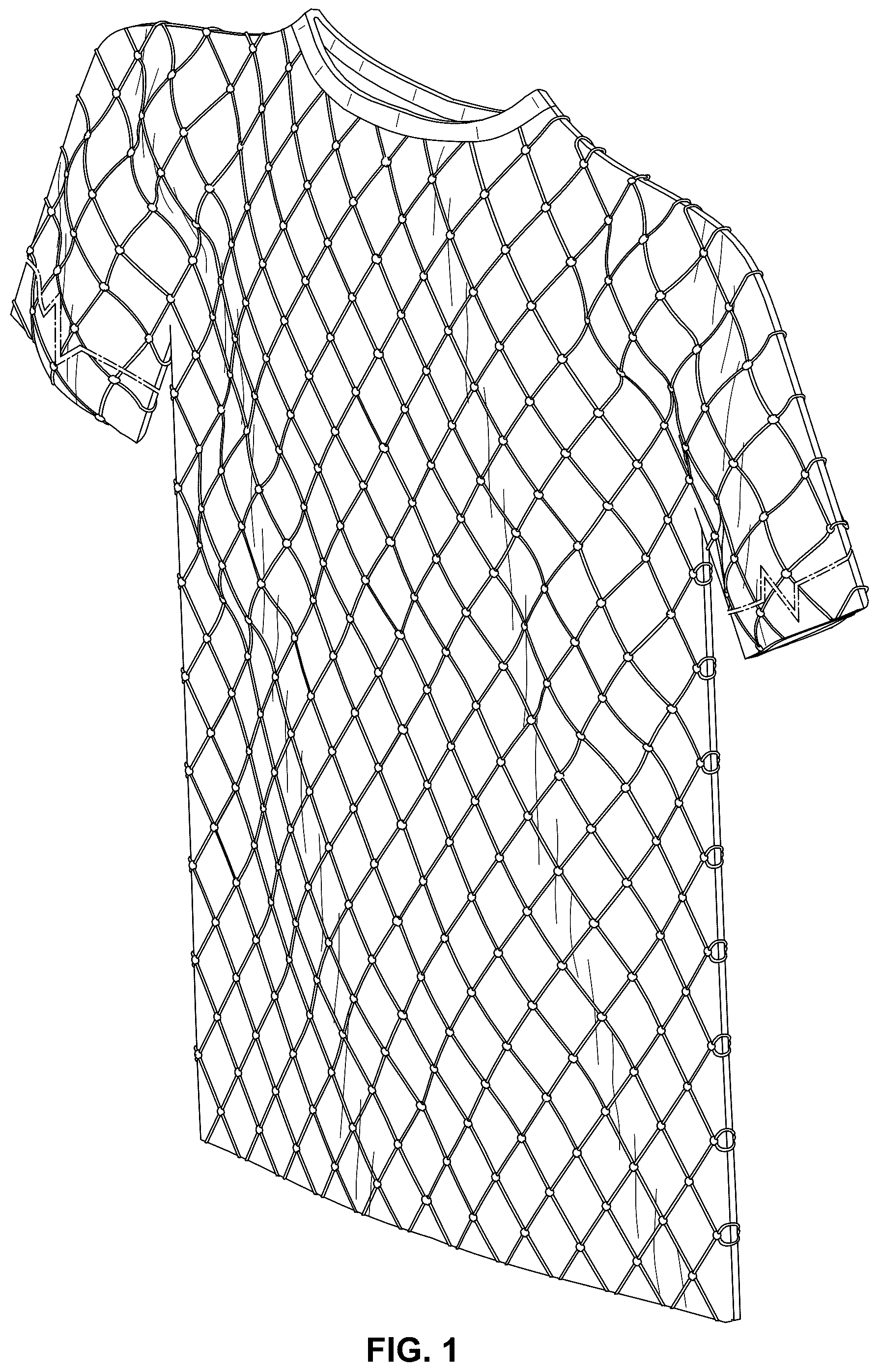 Patent USD1044207 — Upper body clothing article with diamond shaped netting — Figure 1