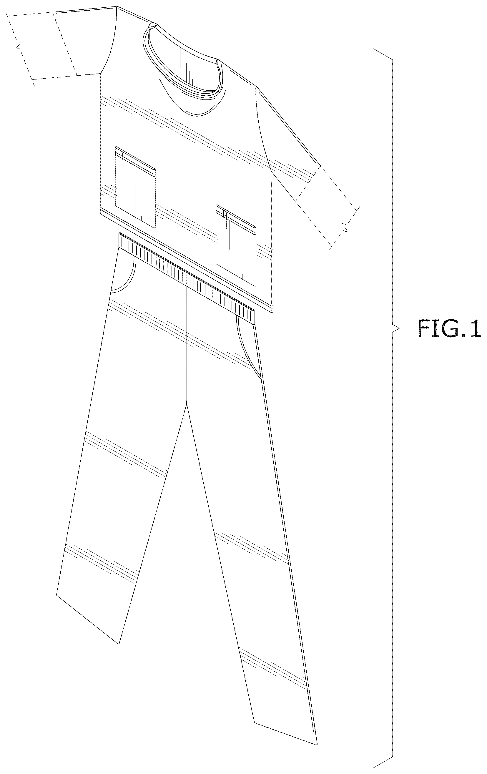 Patent USD1044208 — Cowl-neck medical scrubs set — Figure 1