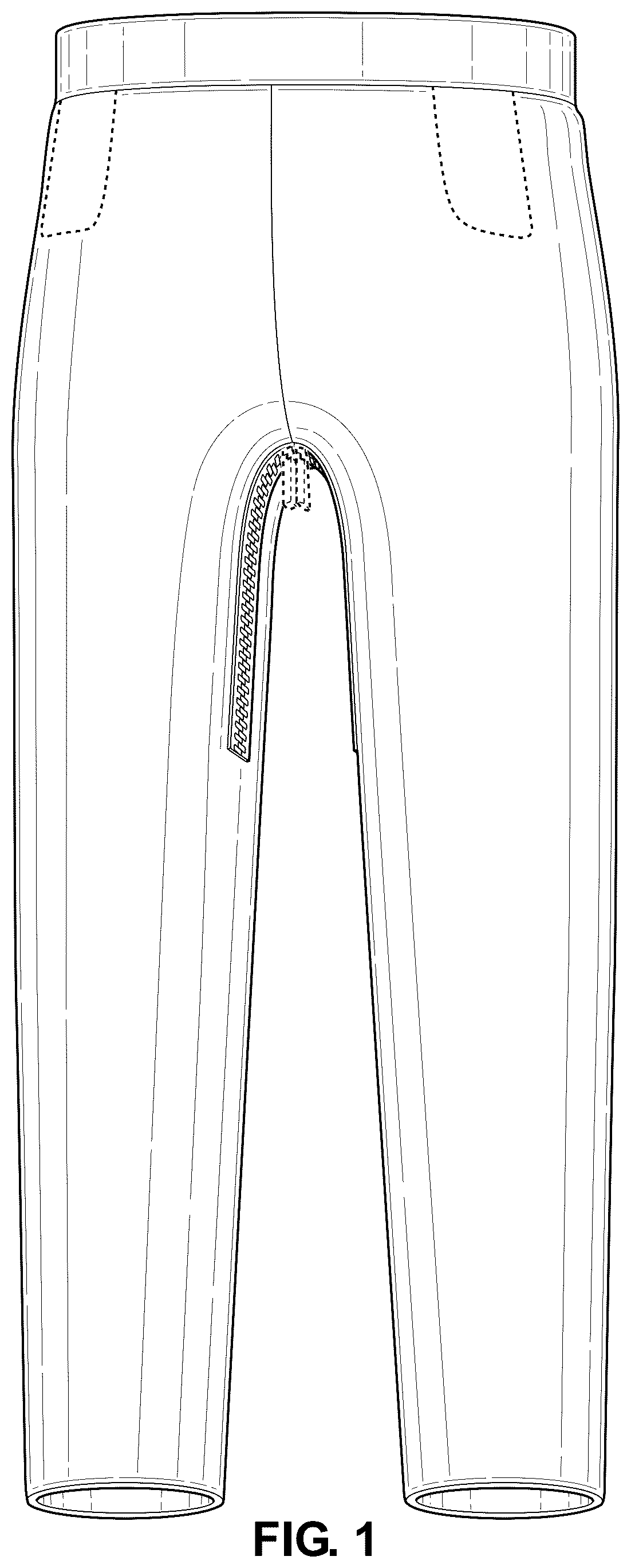 Patent USD1044209 — Double inseam access garment — Figure 1