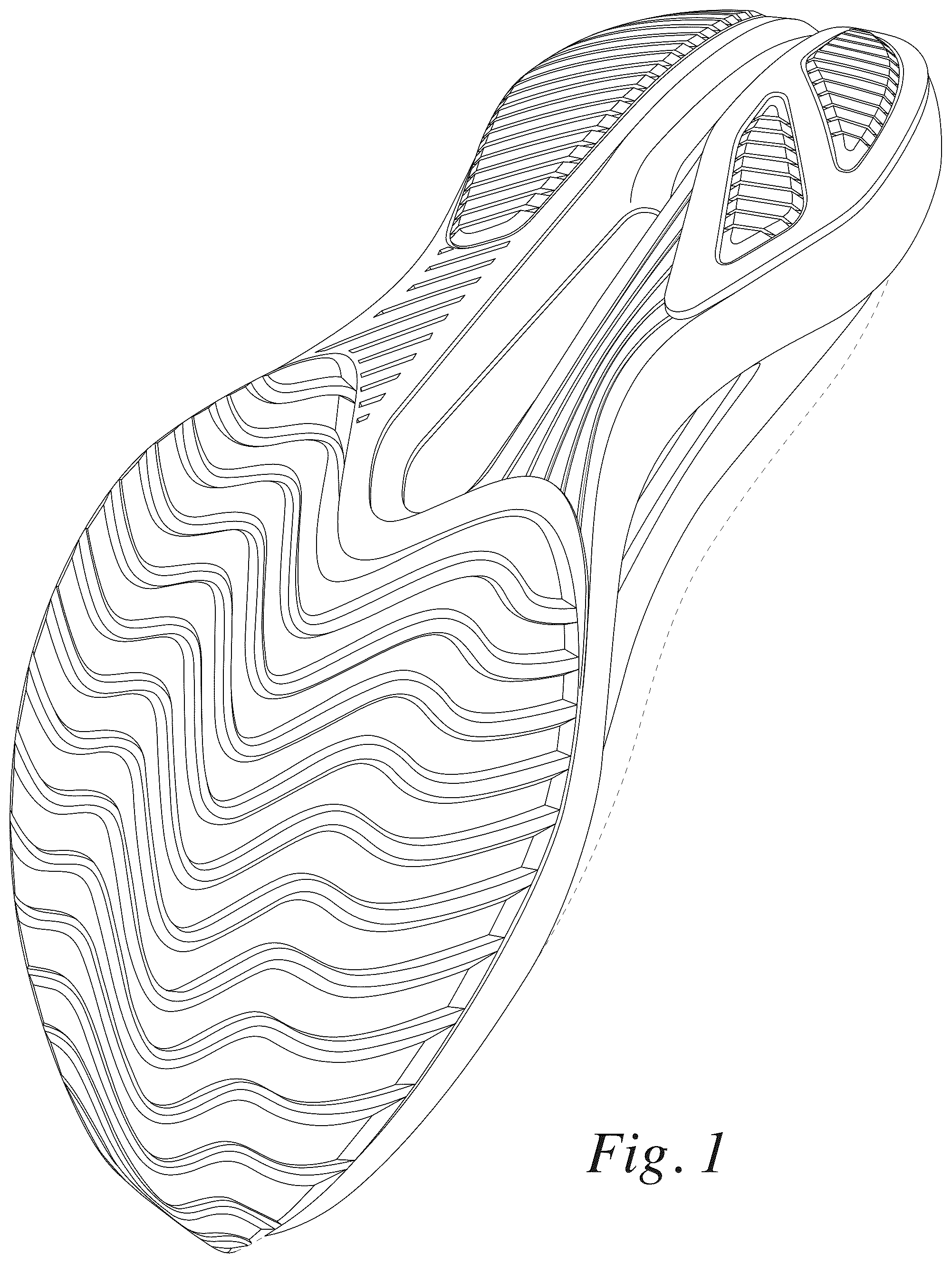 Patent USD1044239 Figure 1 – Footwear sole