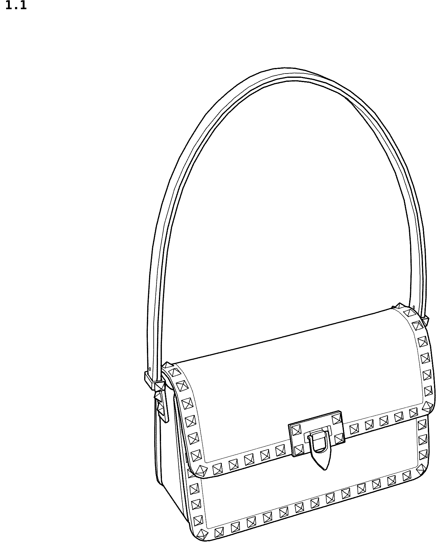 Patent USD1044268 Figure 1 – Bag