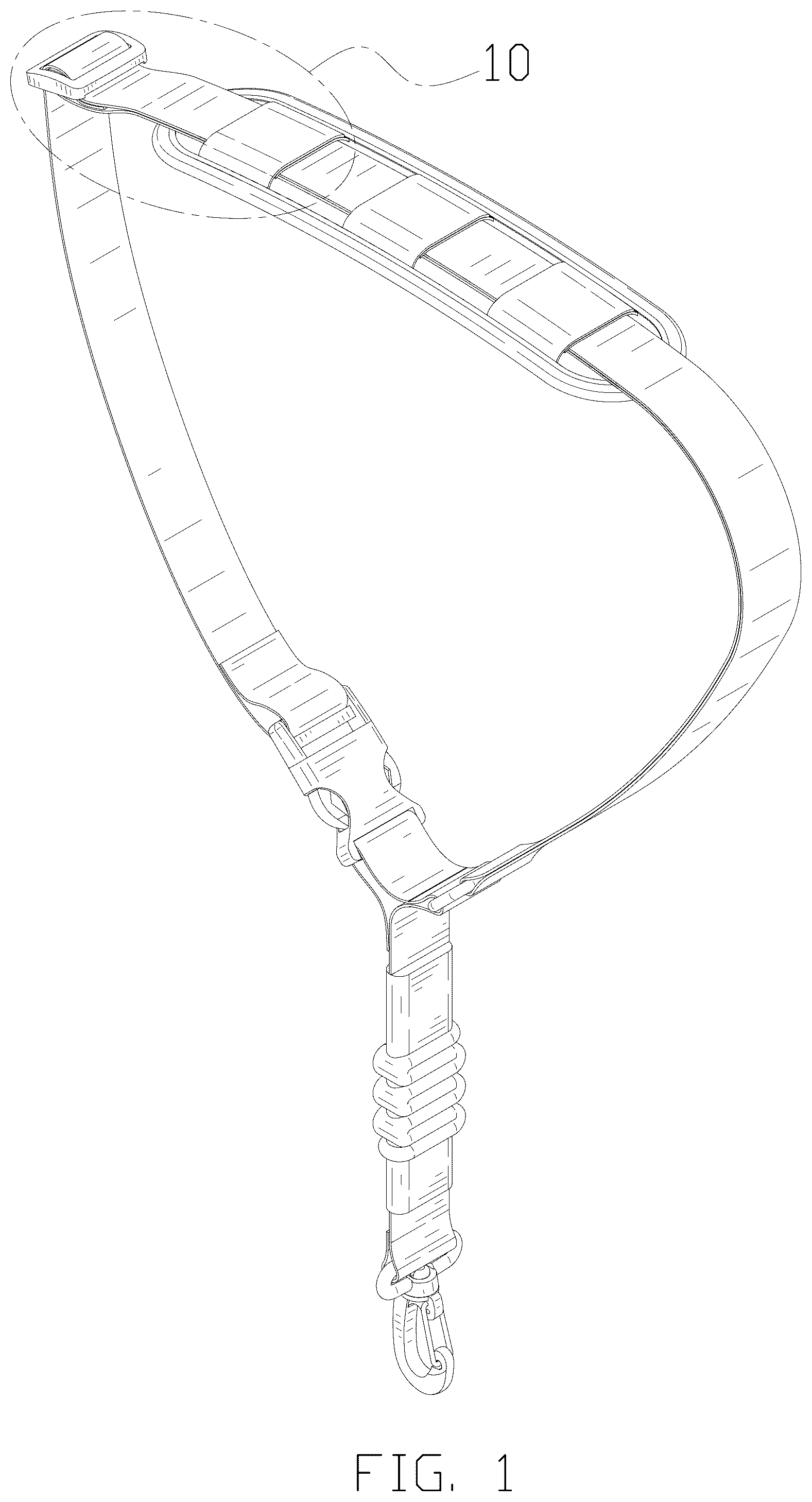 Patent USD1044282 Figure 1 – Padded shoulder sling strap