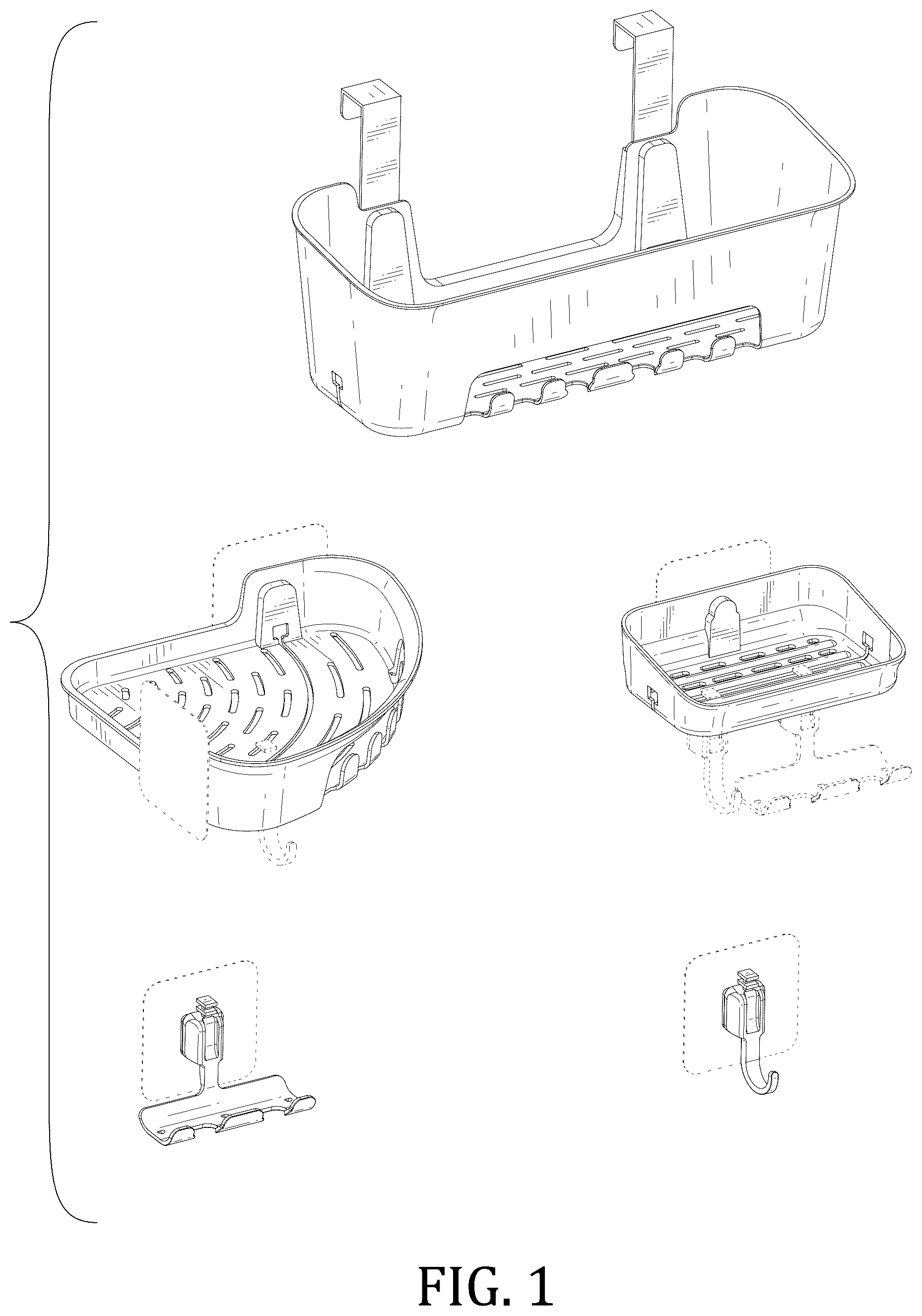 Patent USD1044319 Figure 1 – Kitchen and bathroom storage set