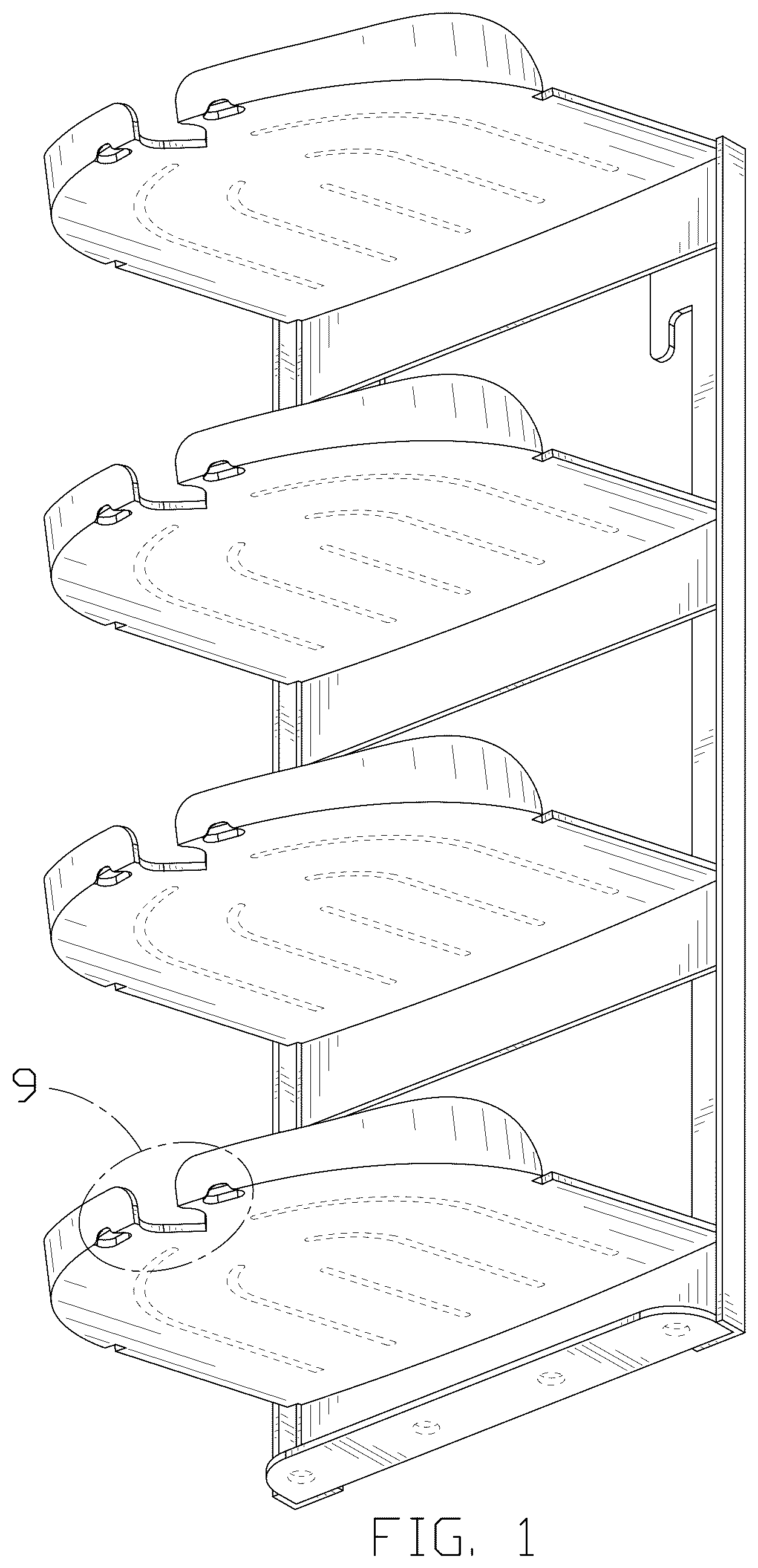 Patent USD1044321 Figure 1 – Storage rack