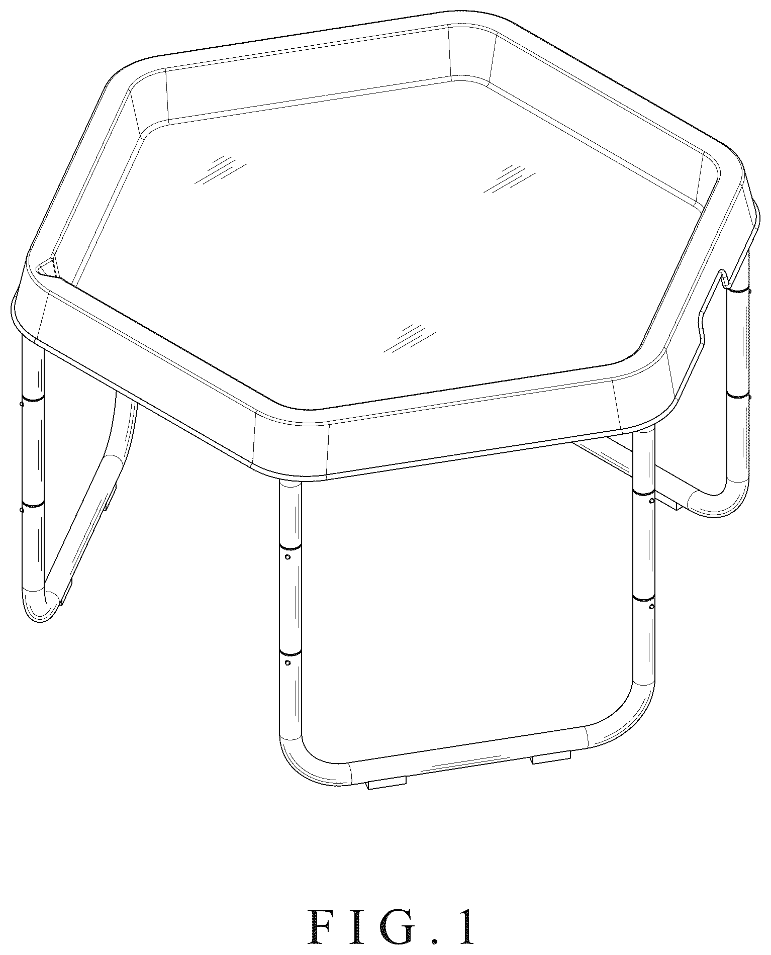 Patent USD1044361 — Hexagonal table — Figure 1