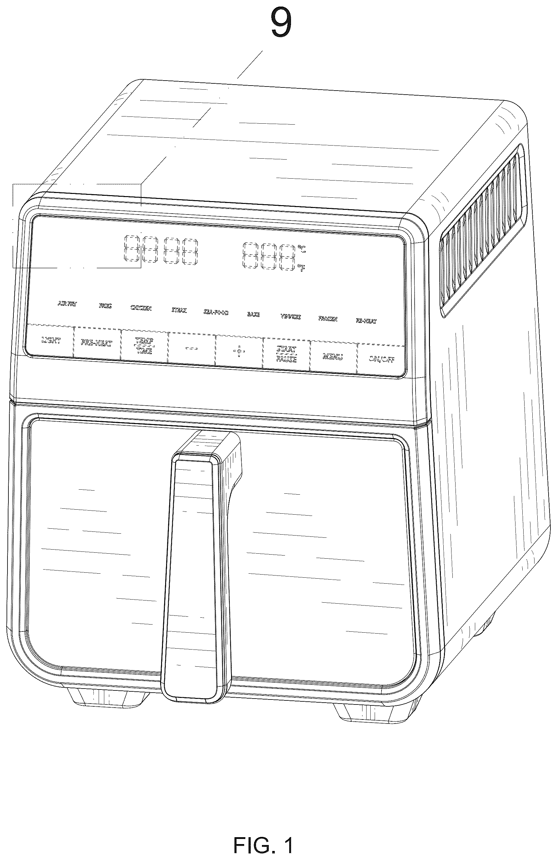 Patent USD1044384 Figure 1 – AirFryer