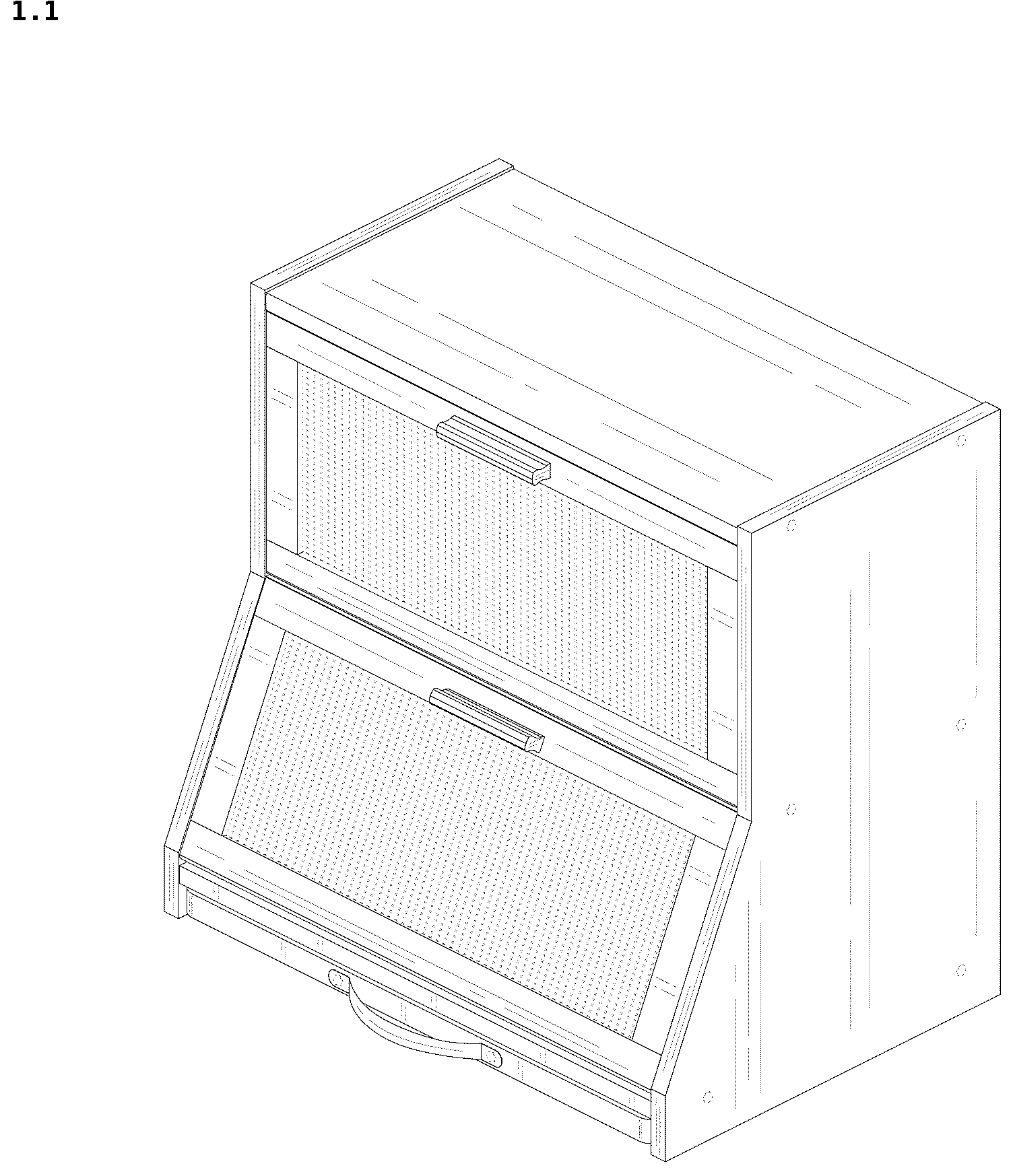 Patent USD1044417 — Bread box — Figure 1