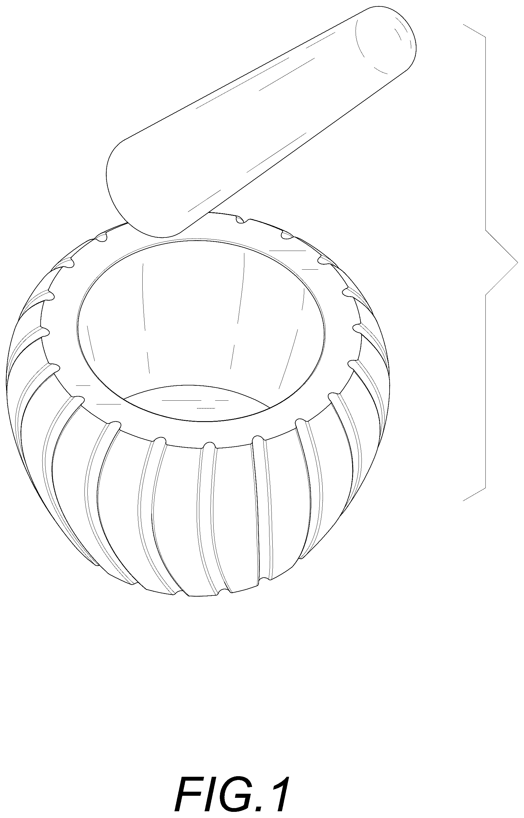 Patent USD1044431 Figure 1 – Granite mortar and pestle