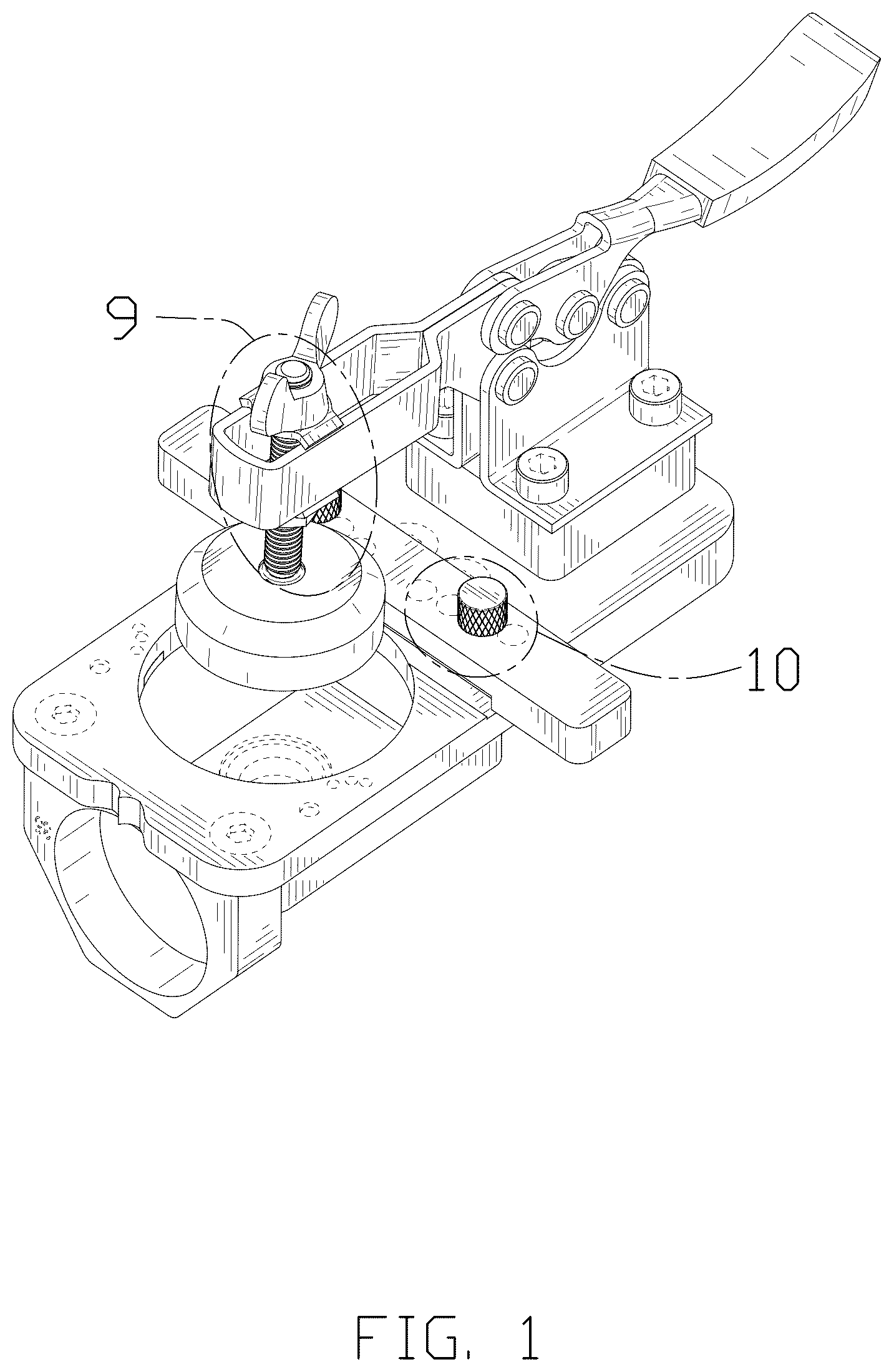 Patent USD1044456 — Combined hinge hole opener and positioner — Figure 1