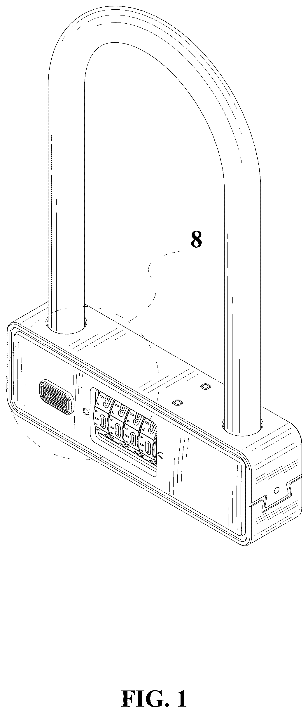 Patent USD1044471 — U type combination lock — Figure 1