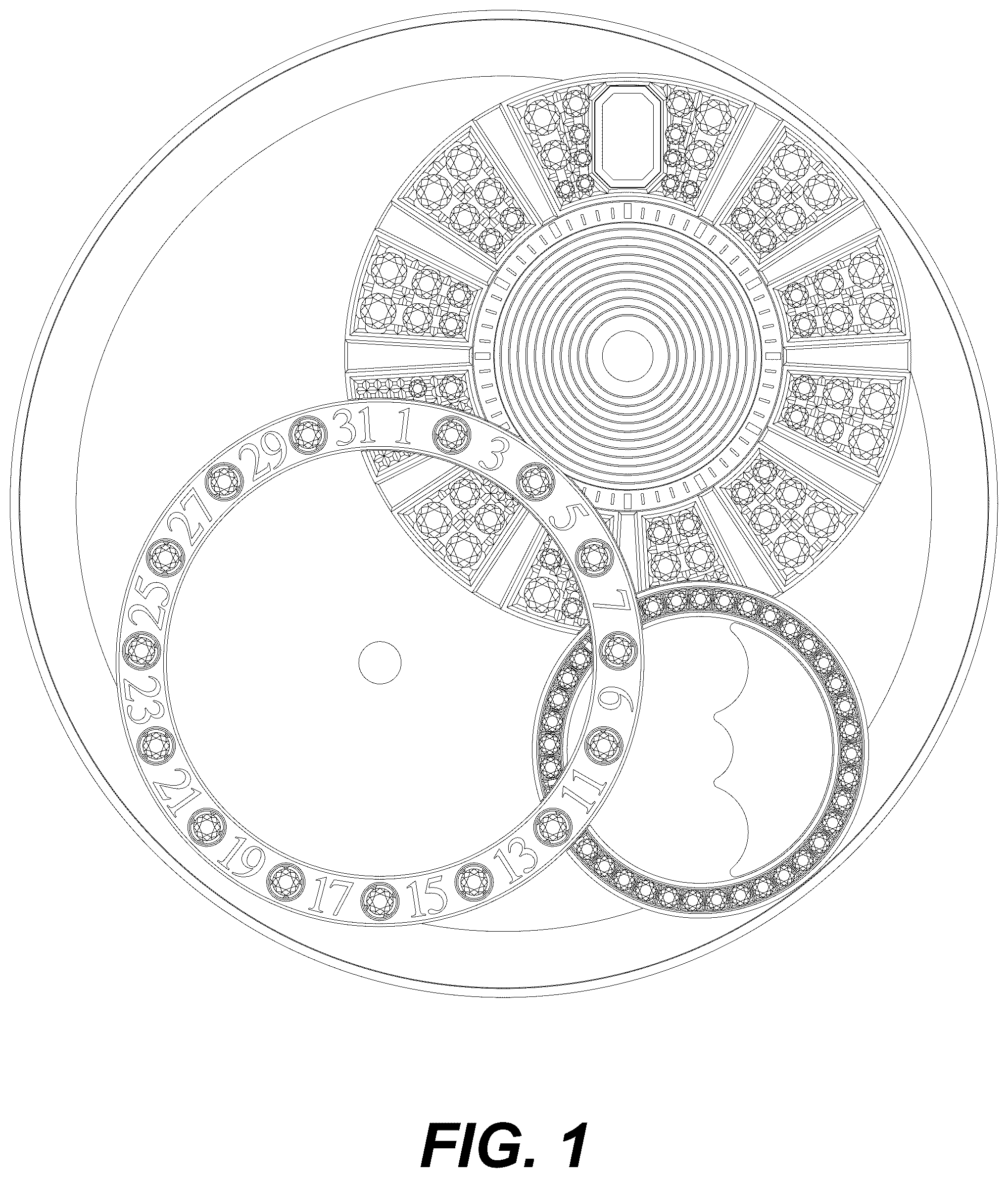 Patent USD1044556 Figure 1 – Watch dial