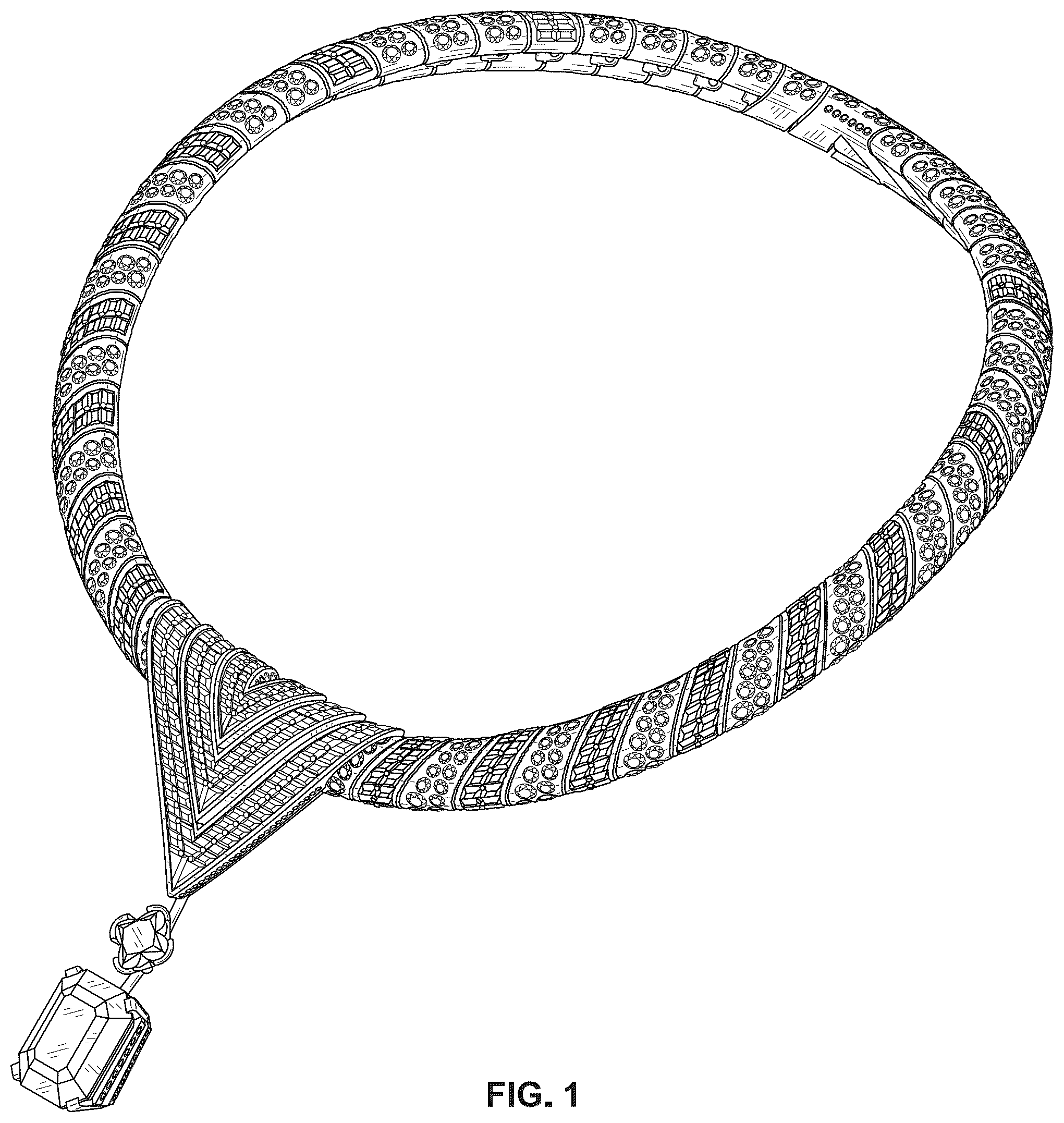 Patent USD1044561 Figure 1 – Necklace