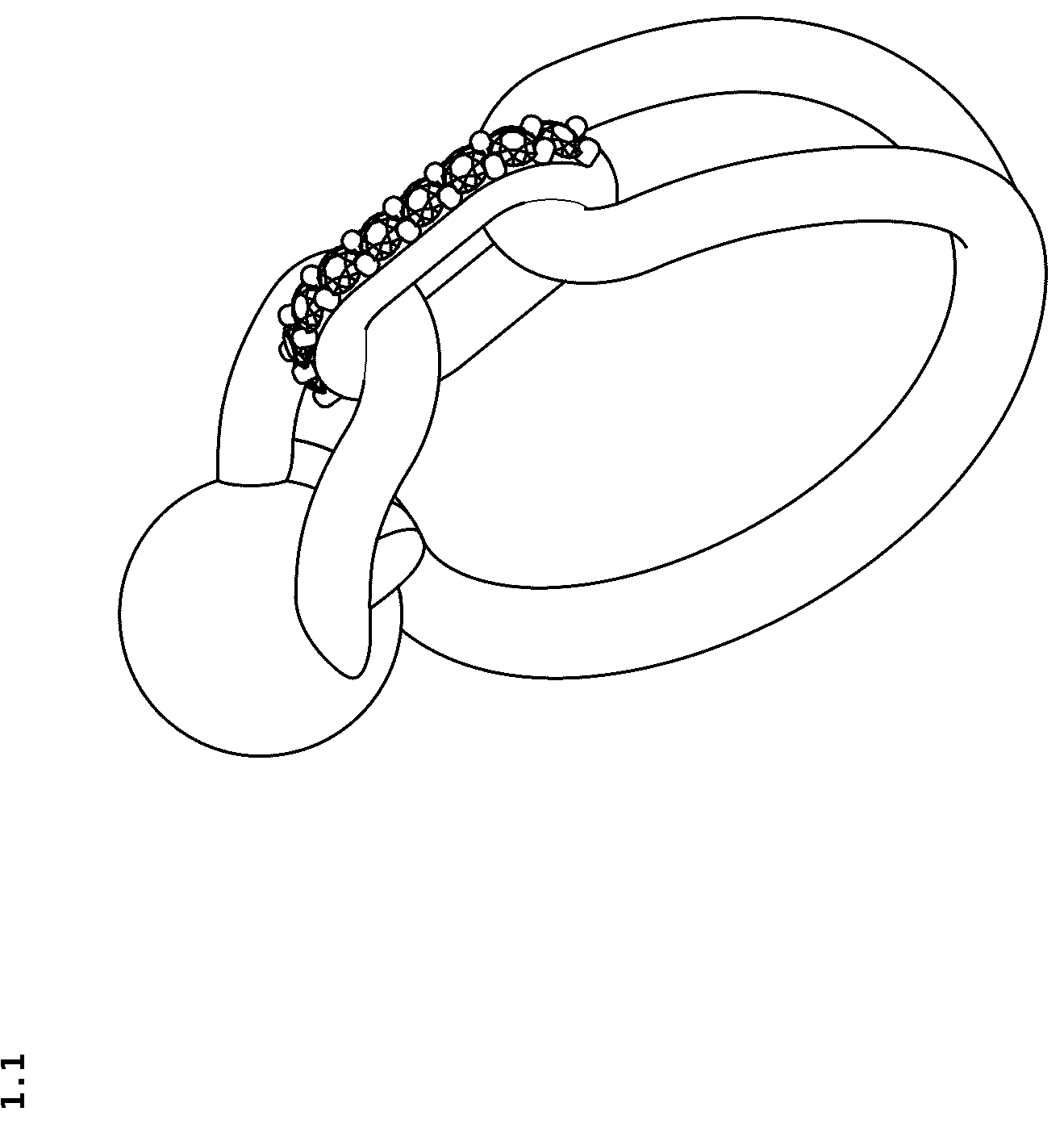 Patent USD1044567 Figure 1 – Finger ring