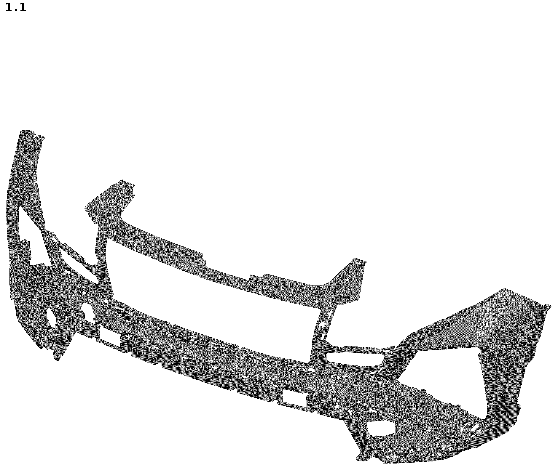Patent USD1044634 Figure 1 – Front bumper cover for vehicles
