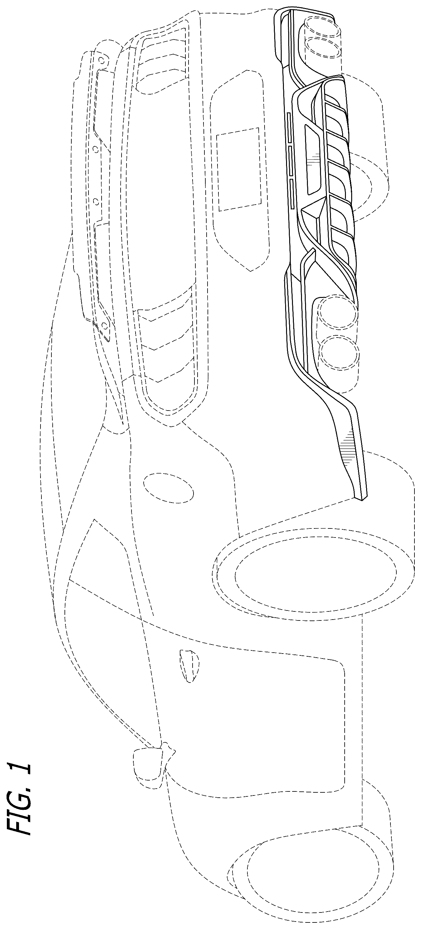 Patent USD1044654 Figure 1 – Automotive rear diffuser