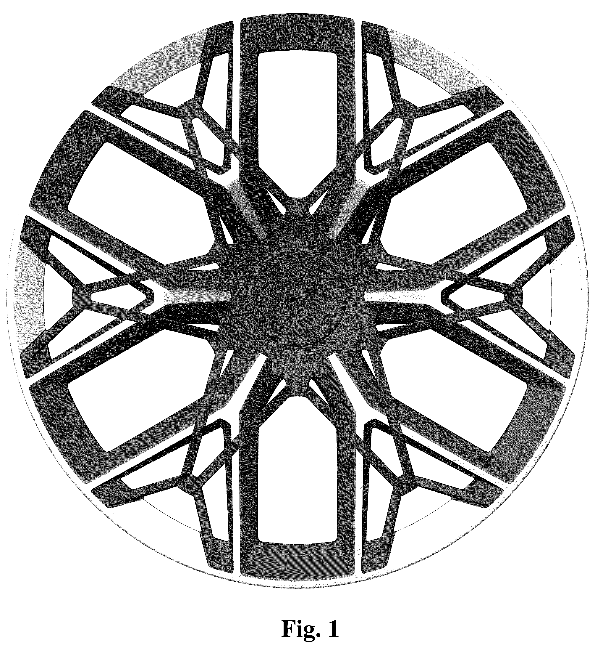 Patent USD1044673 Figure 1 – Vehicle wheel rim