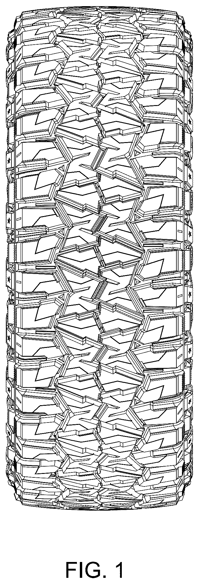 Patent USD1044696 Figure 1 – Tire