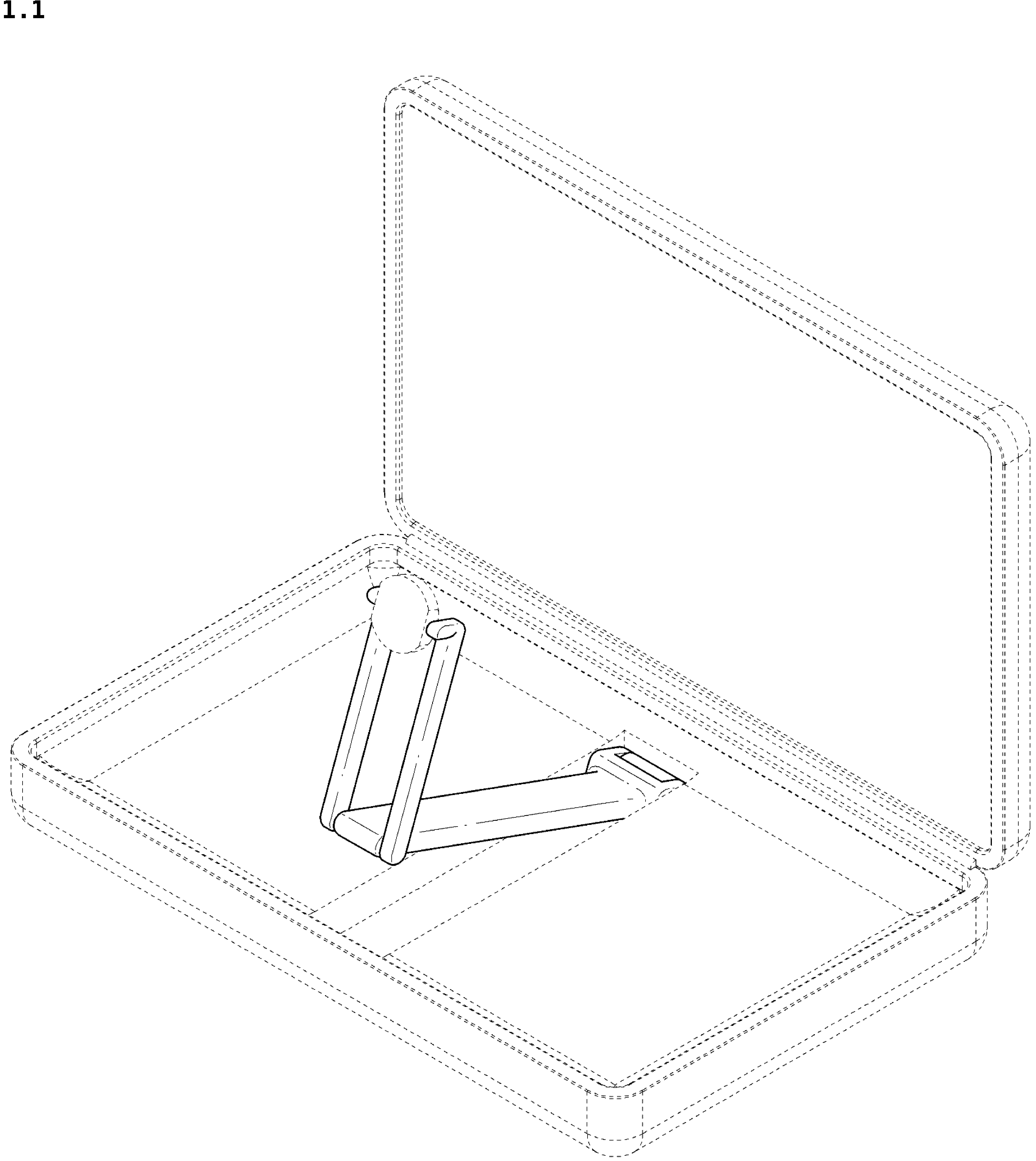 Patent USD1044775 — Supporting arm for television receiver — Figure 1
