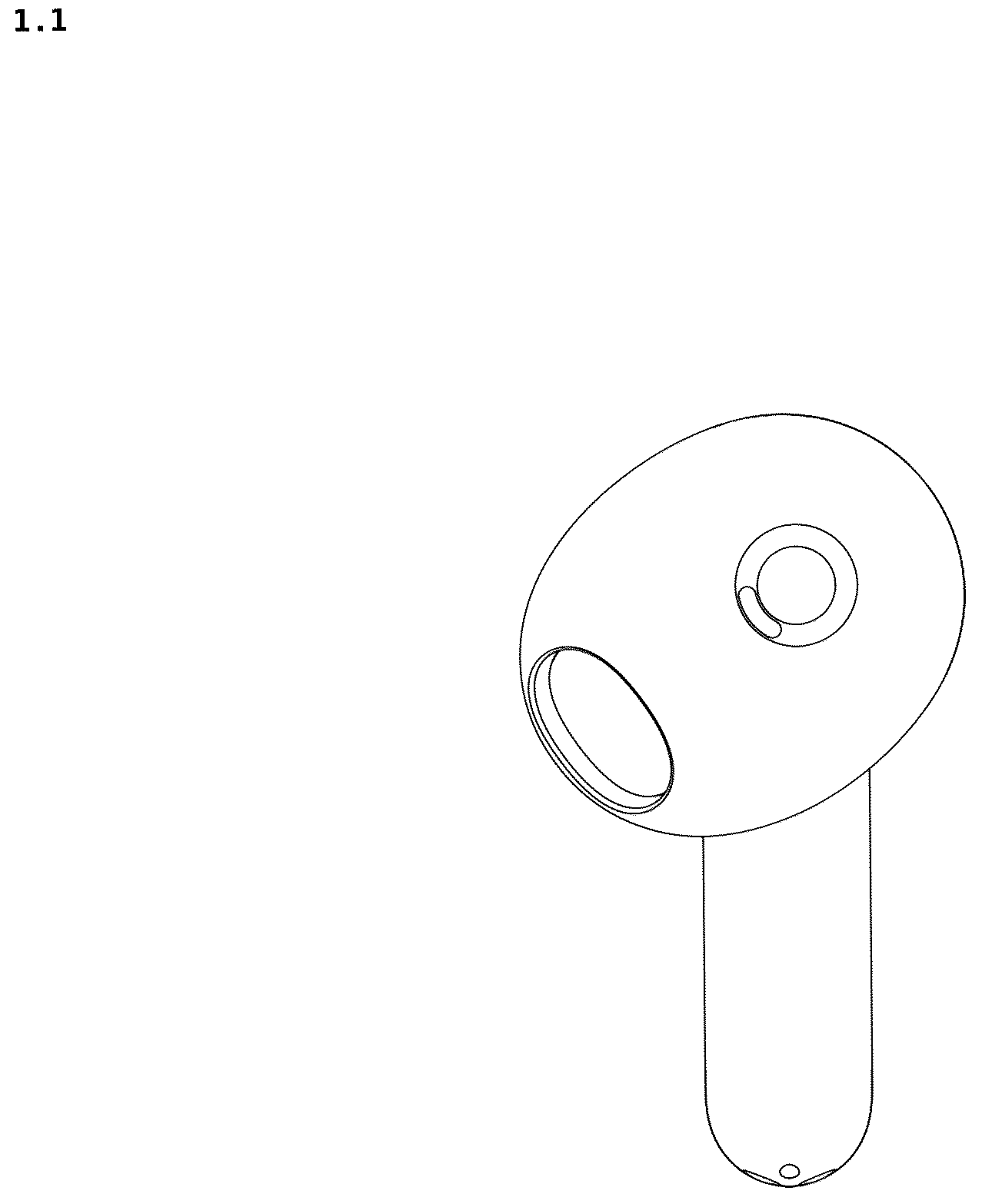 Patent USD1044781 — Earphone — Figure 1