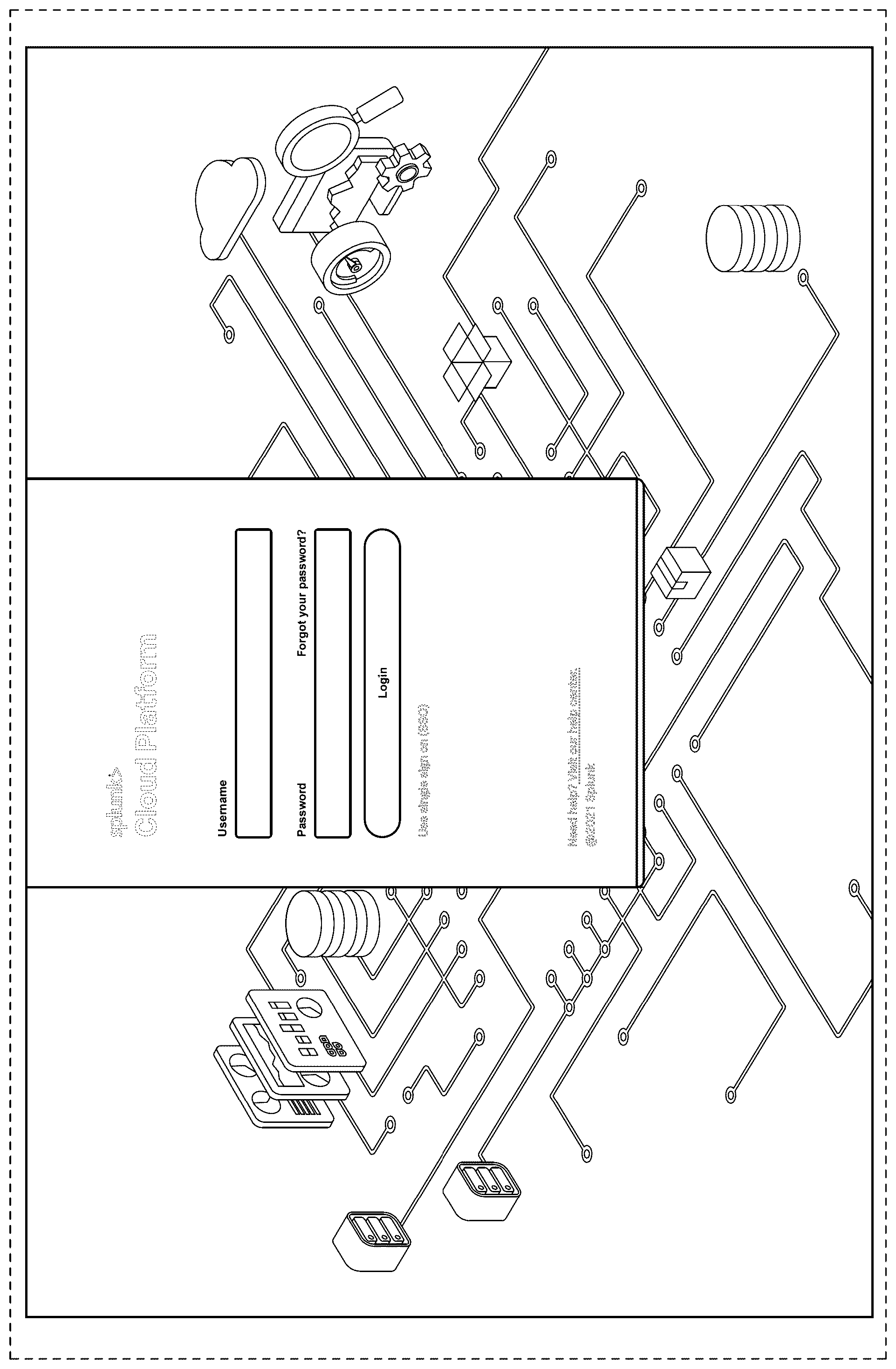 Patent USD1044856 — Display screen or portion thereof with a graphical user interface for an application login page — Figure 1