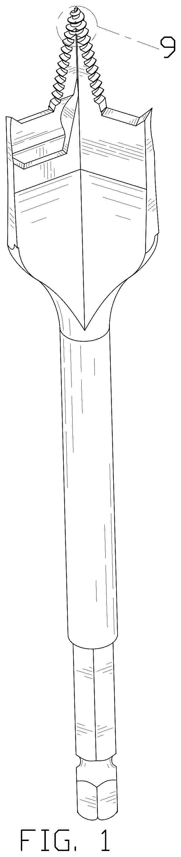 Patent USD1044893 Figure 1 – Spade drill bit