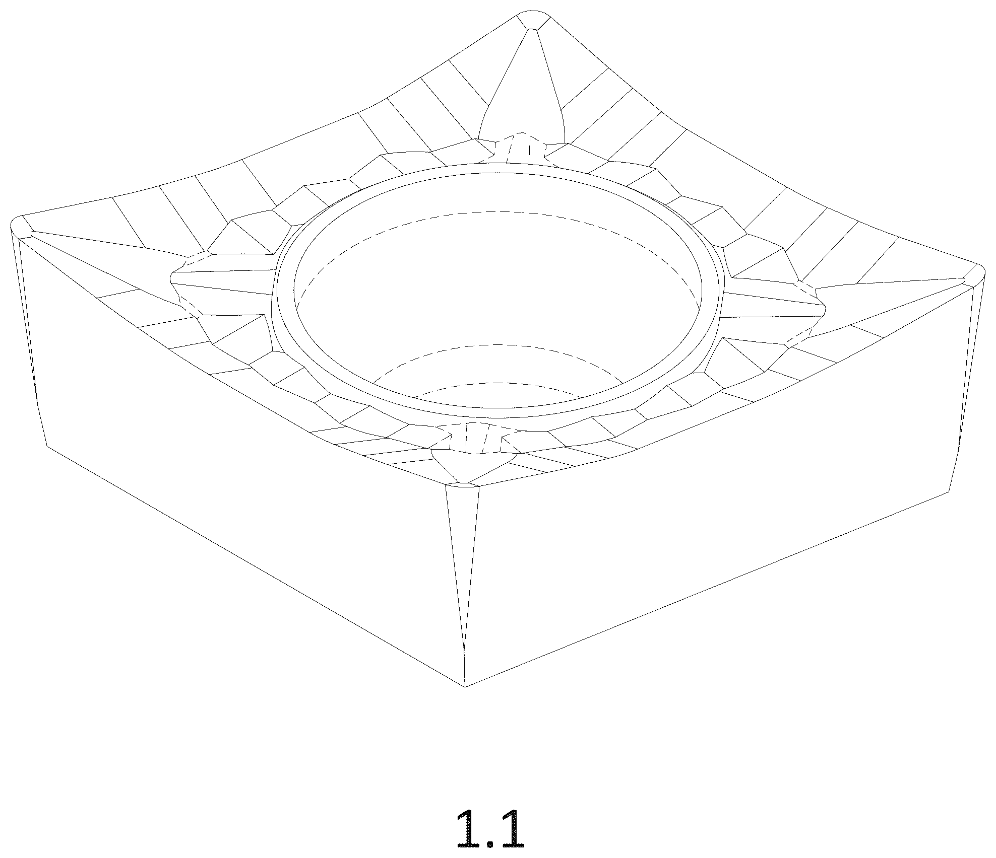 Patent USD1044897 Figure 1 – Cutting insert for machine tools for metalworking
