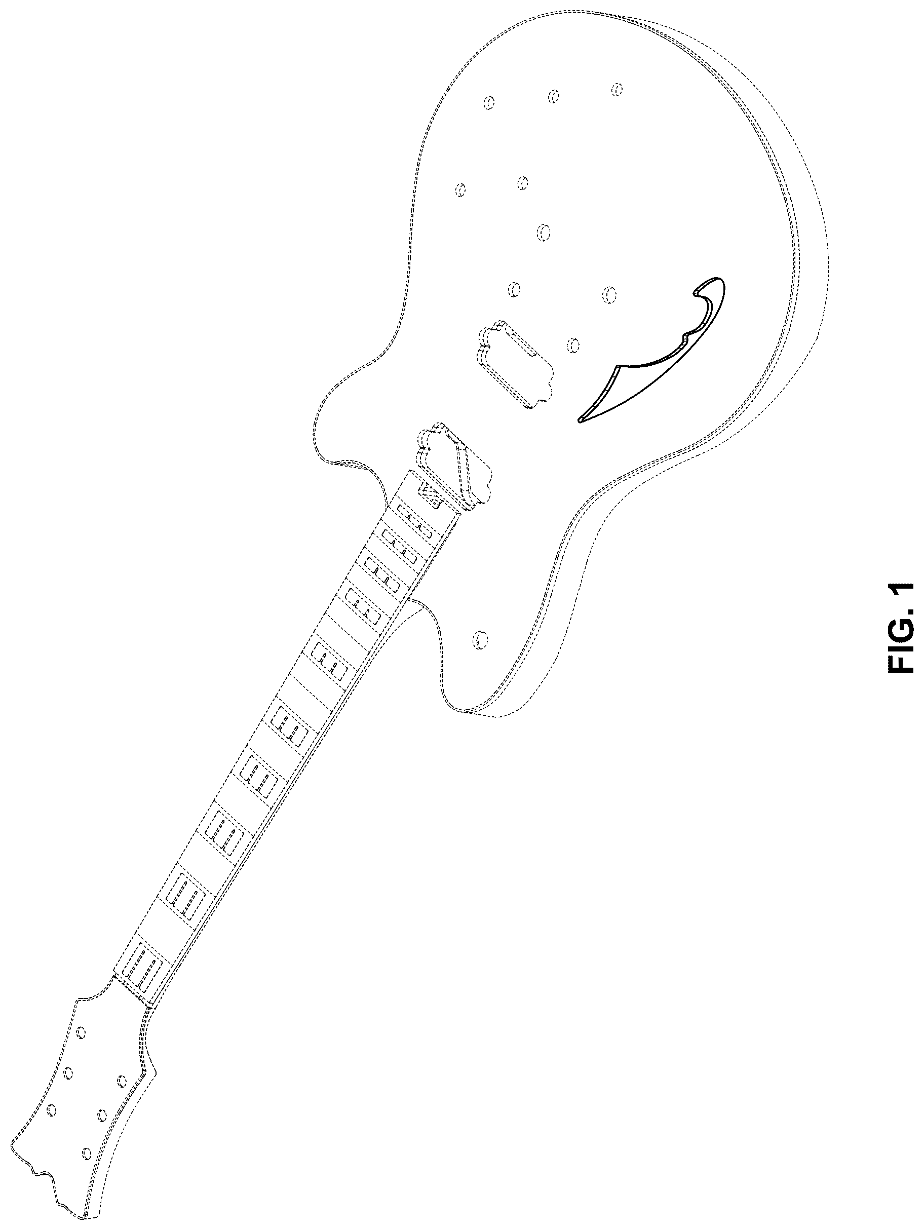 Patent USD1044922 — Soundhole for semi-acoustic electric guitar — Figure 1