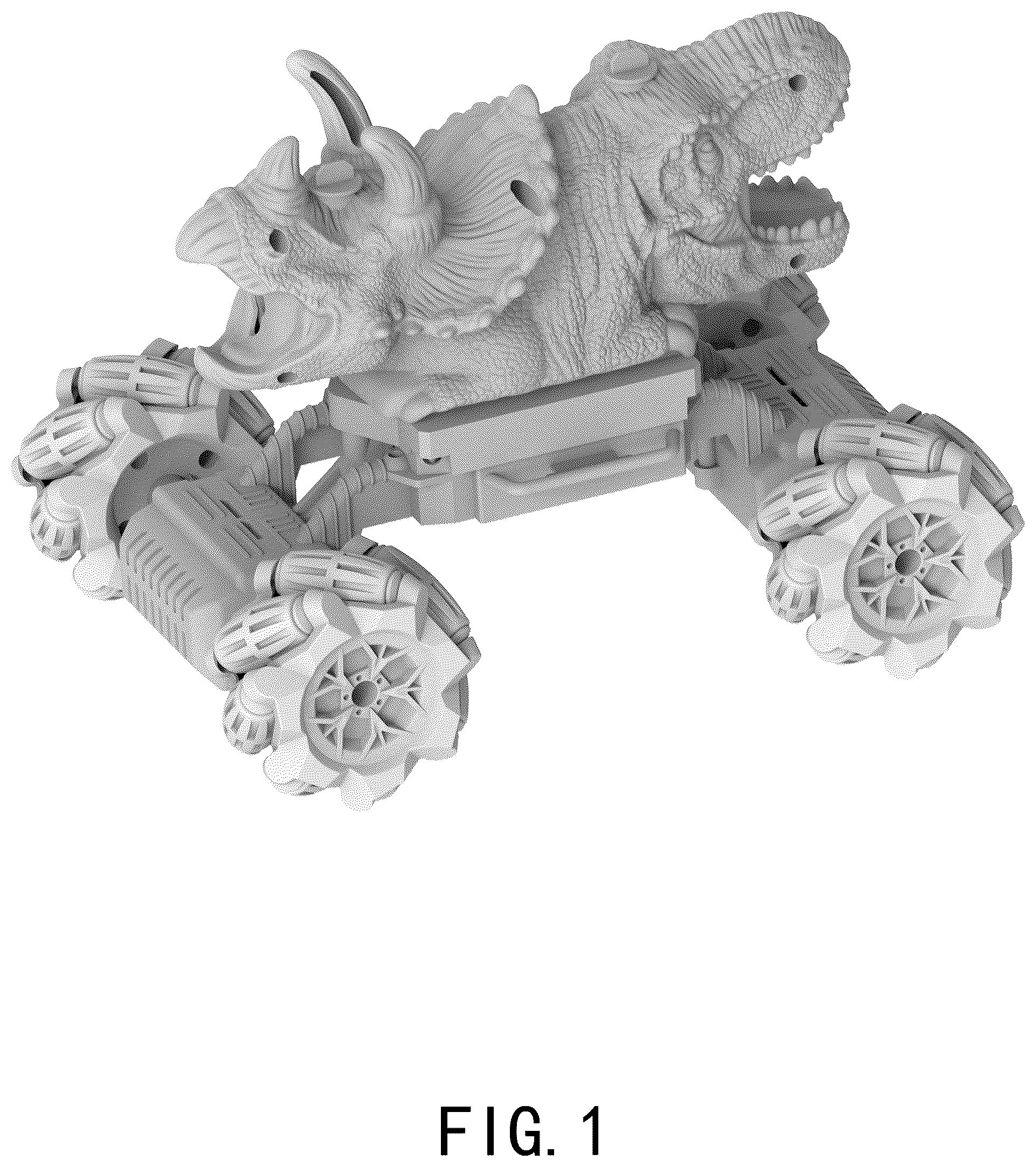 Patent USD1044969 — Dinosaur toy car — Figure 1