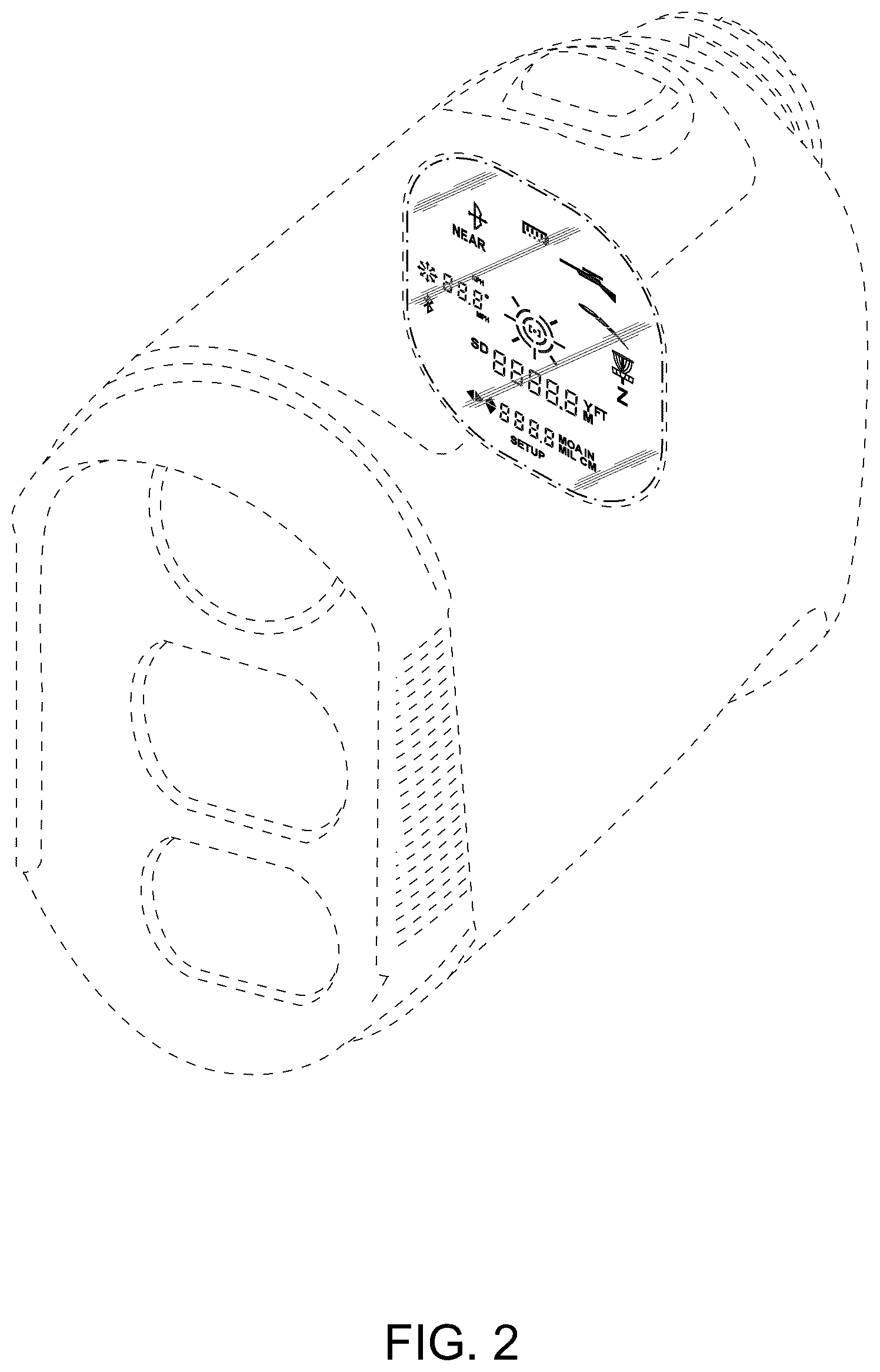 Patent USD1045001 Figure 2 – Reticle for rangefinder