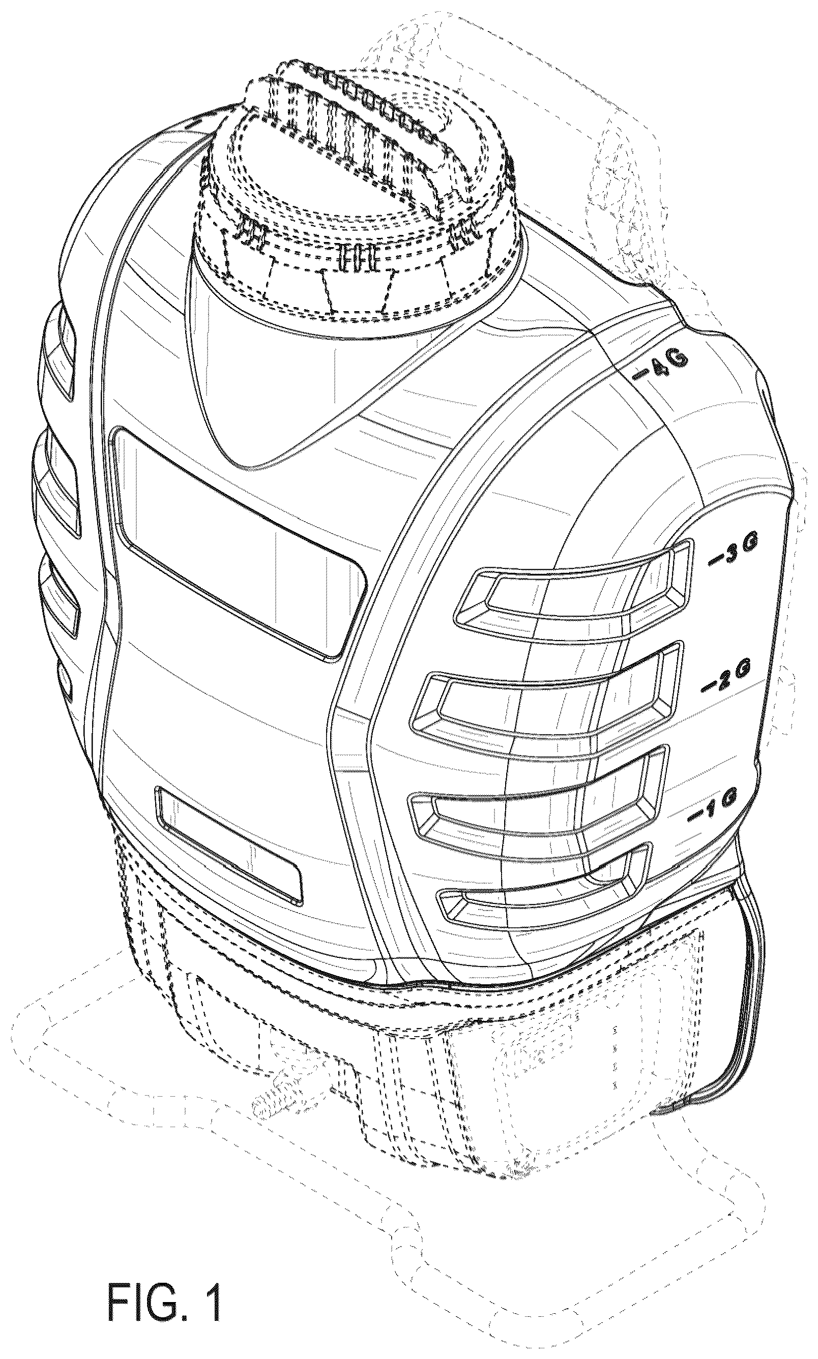 Patent USD1045017 Figure 1 – Electric backpack sprayer tank