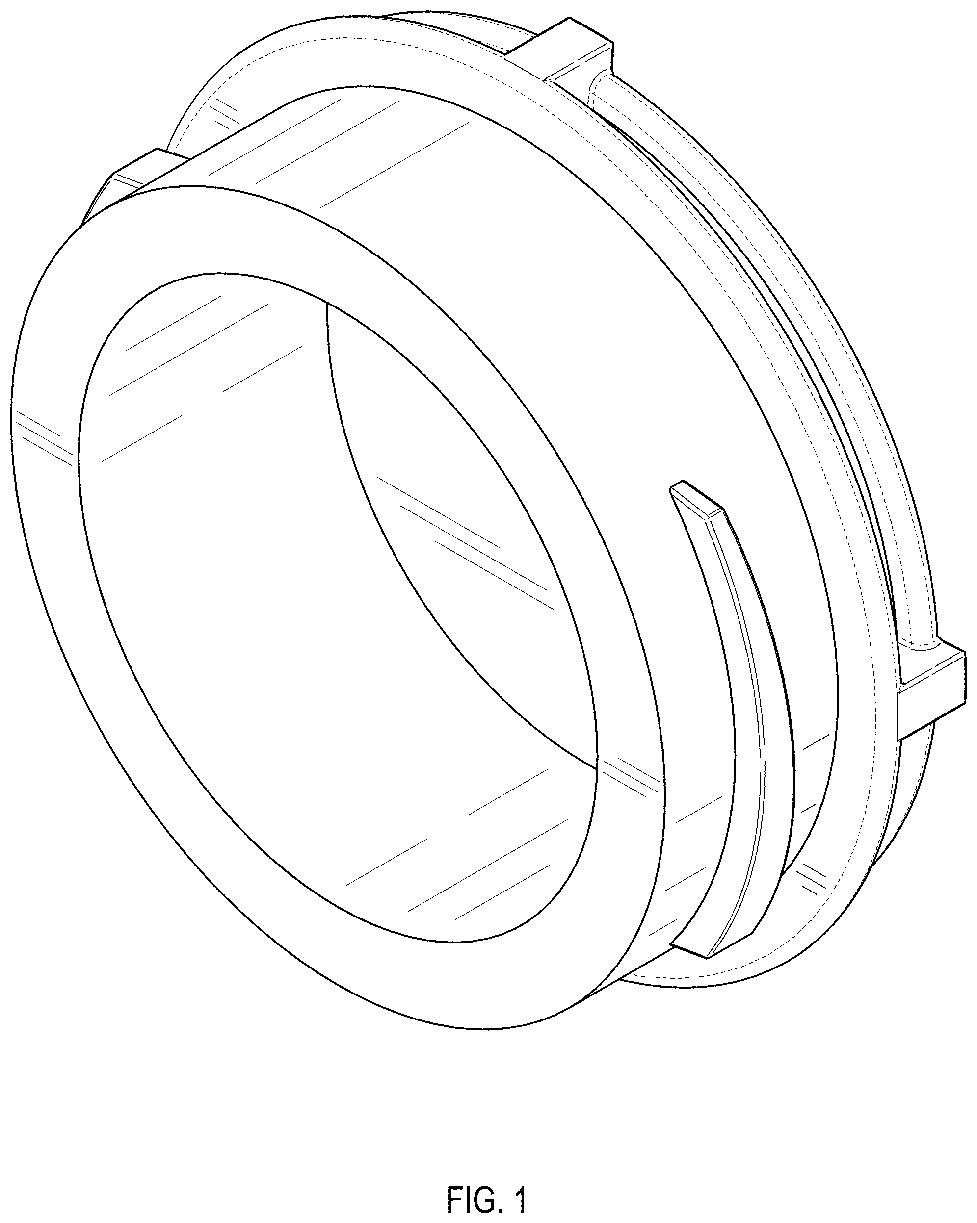 Patent USD1045033 Figure 1 – Trap cap for a piped chamber with trap for fluid distribution