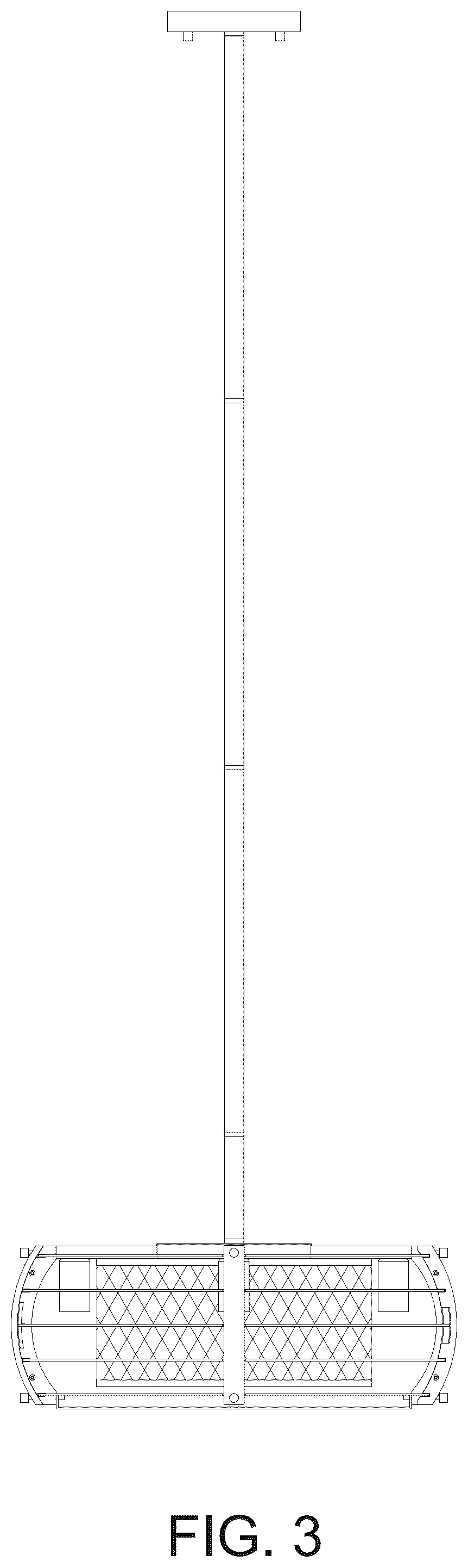 Patent USD1045054 Figure 3 – Ceiling fan with light