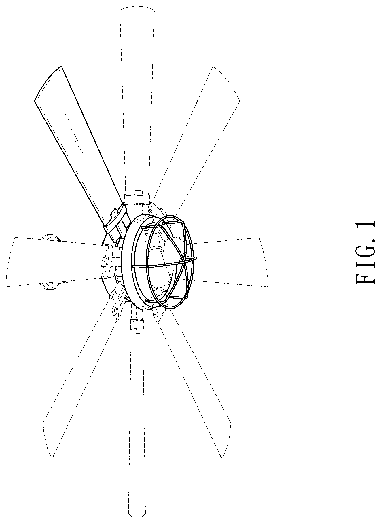 Patent USD1045055 — Ceiling fan with light kit — Figure 1