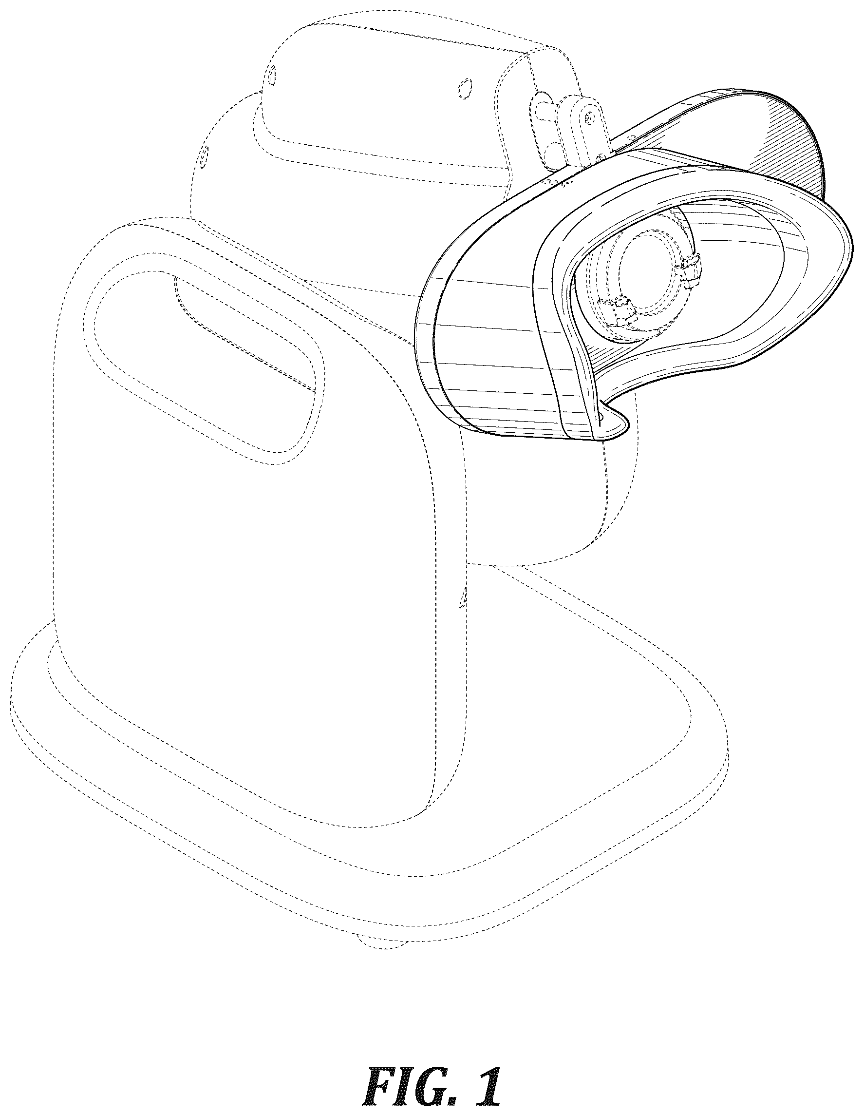 Patent USD1045089 — Binocular, light blocking, face rest for monocular camera — Figure 1