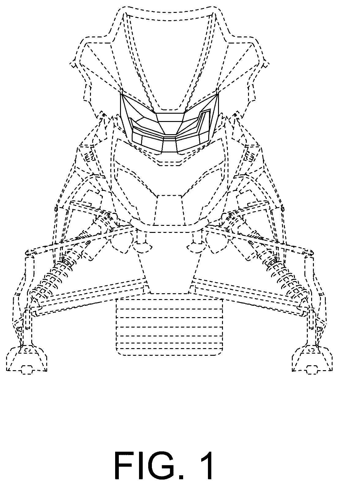 Patent USD1045148 Figure 1 – Combined snowmobile headlight with cowling