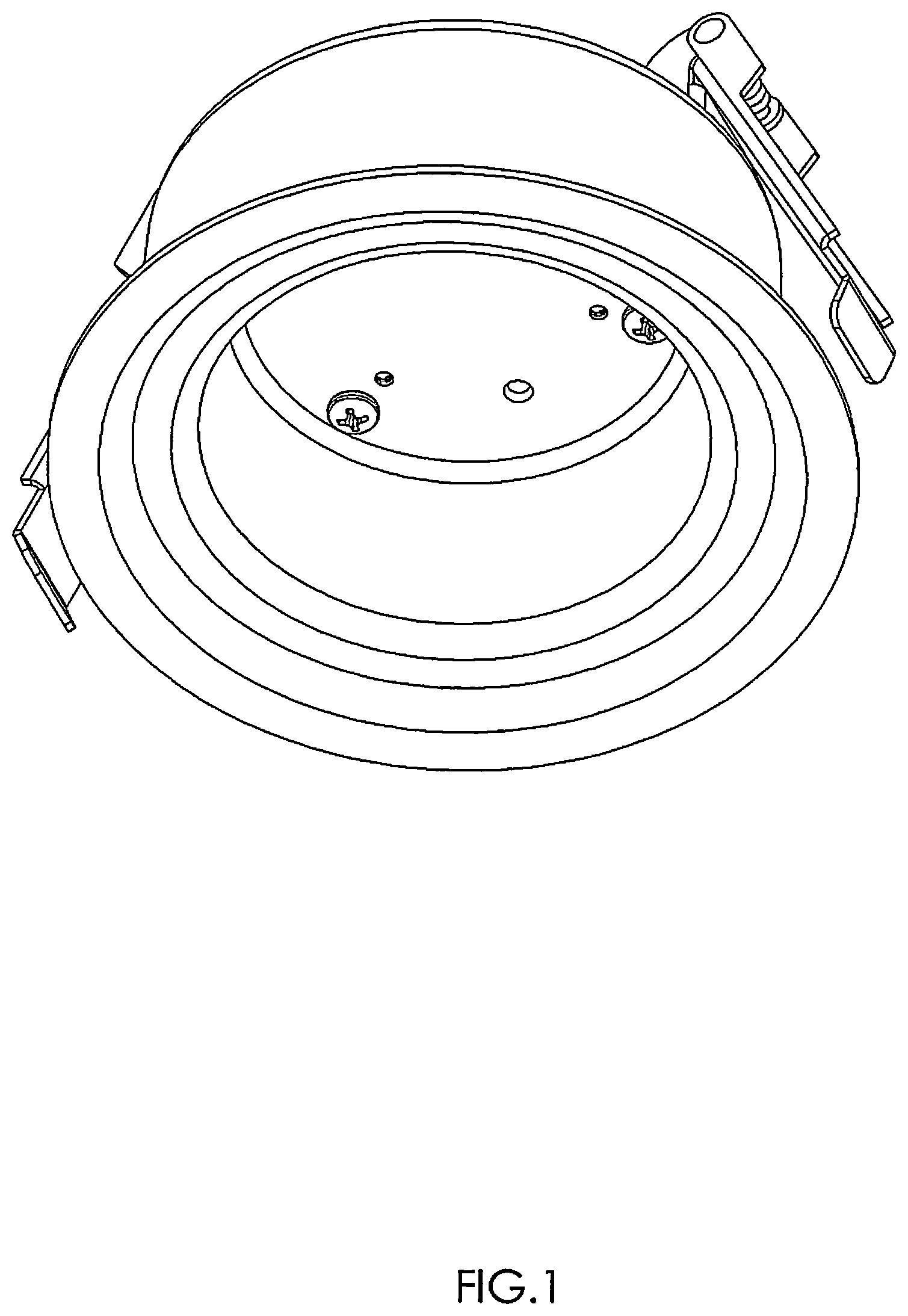 Patent USD1045180 Figure 1 – Fire rated light fixture housing