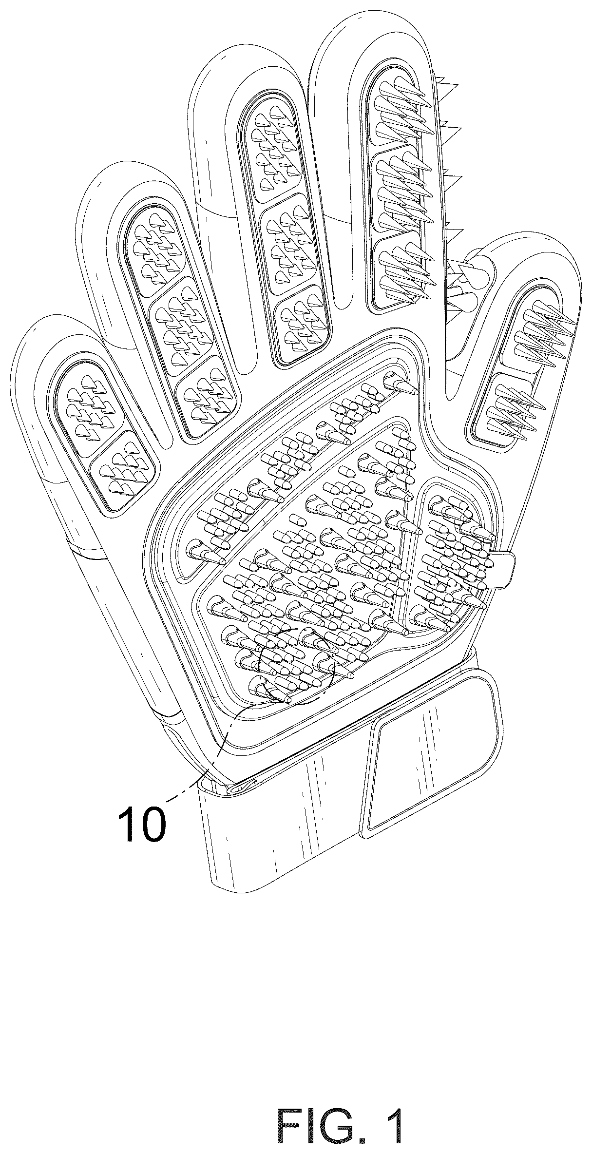 Patent USD1045253 Figure 1 – Pet grooming glove