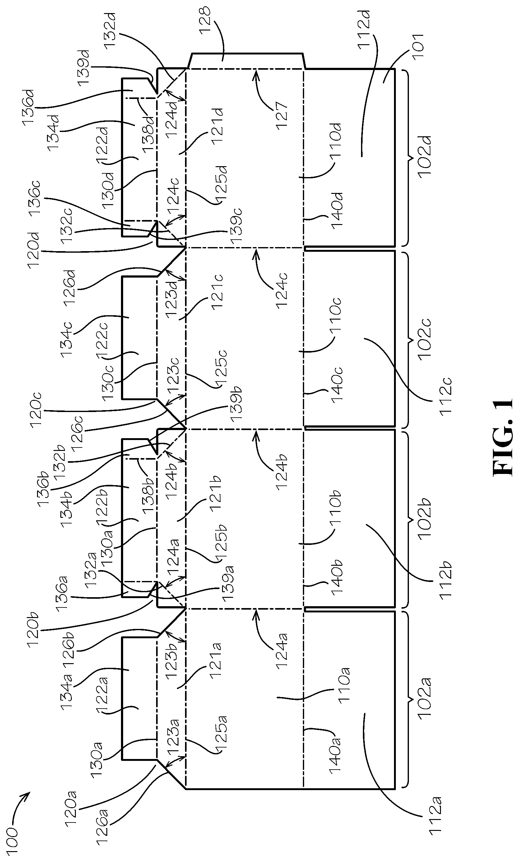 Patent US12297016 Figure 1 – Insulated box assembly with overlapping panels